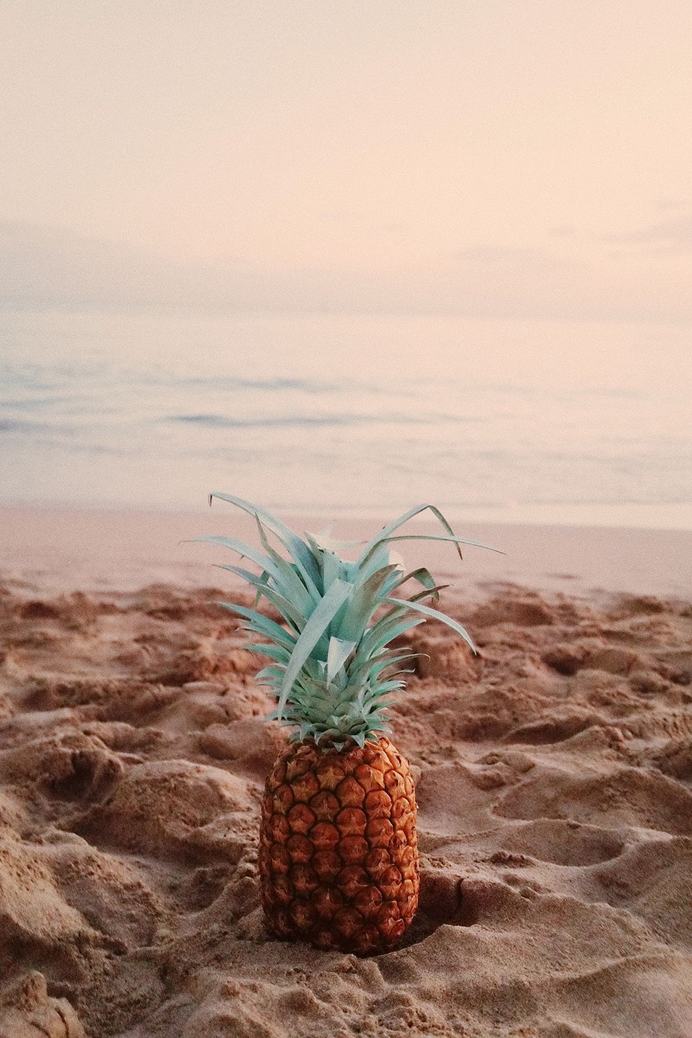 Ananas sulla sabbia spiaggia, 1000x1500 Verticale, Telefono