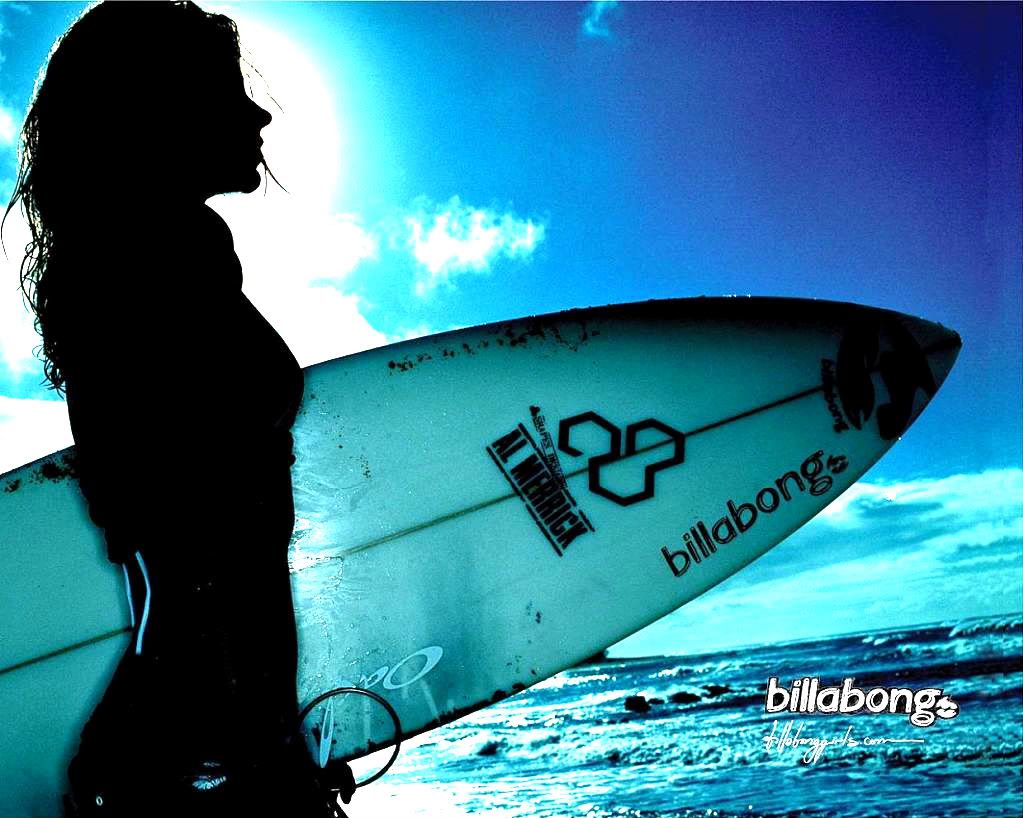 Ragazza silhouette con tavola surf Billabong, 1023x818 HD, iMac