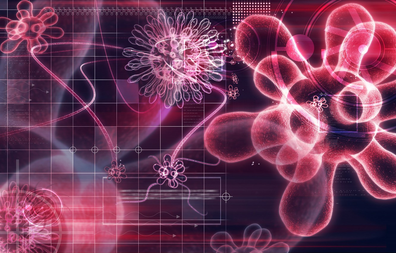 Virus astratti rosa digitali, 1332x850 720p, PC