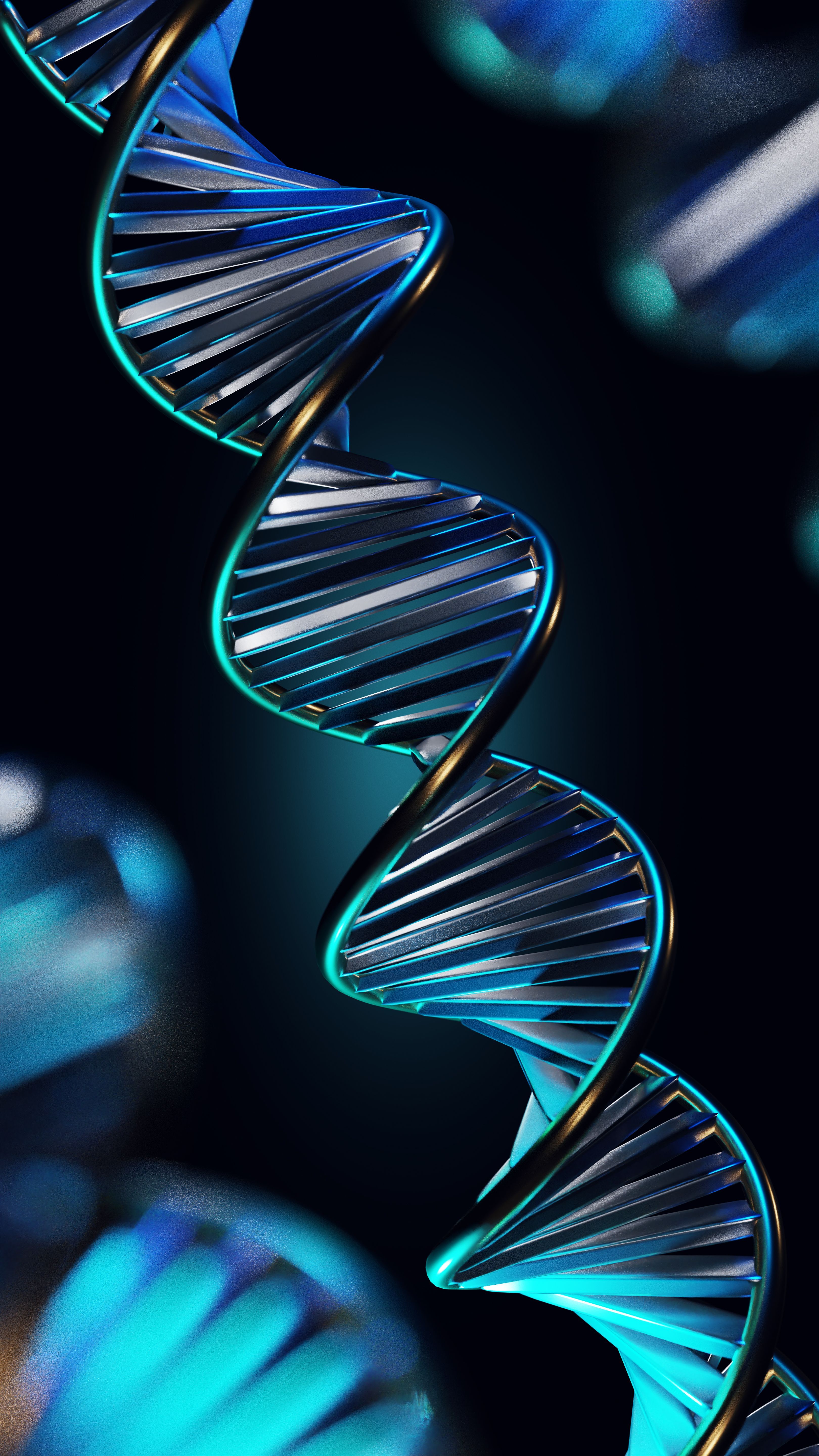 Elica DNA blu su nero, 3240x5760 Full HD Verticale, iPhone