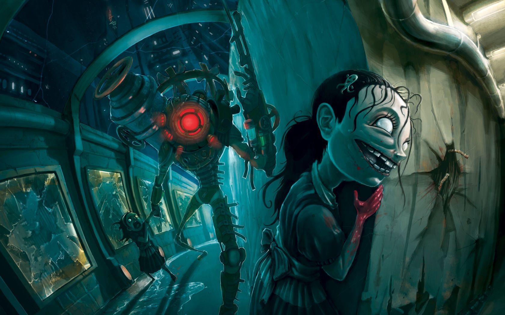 BioShock Big Daddy Little Sister, 1680x1050 HD, PC
