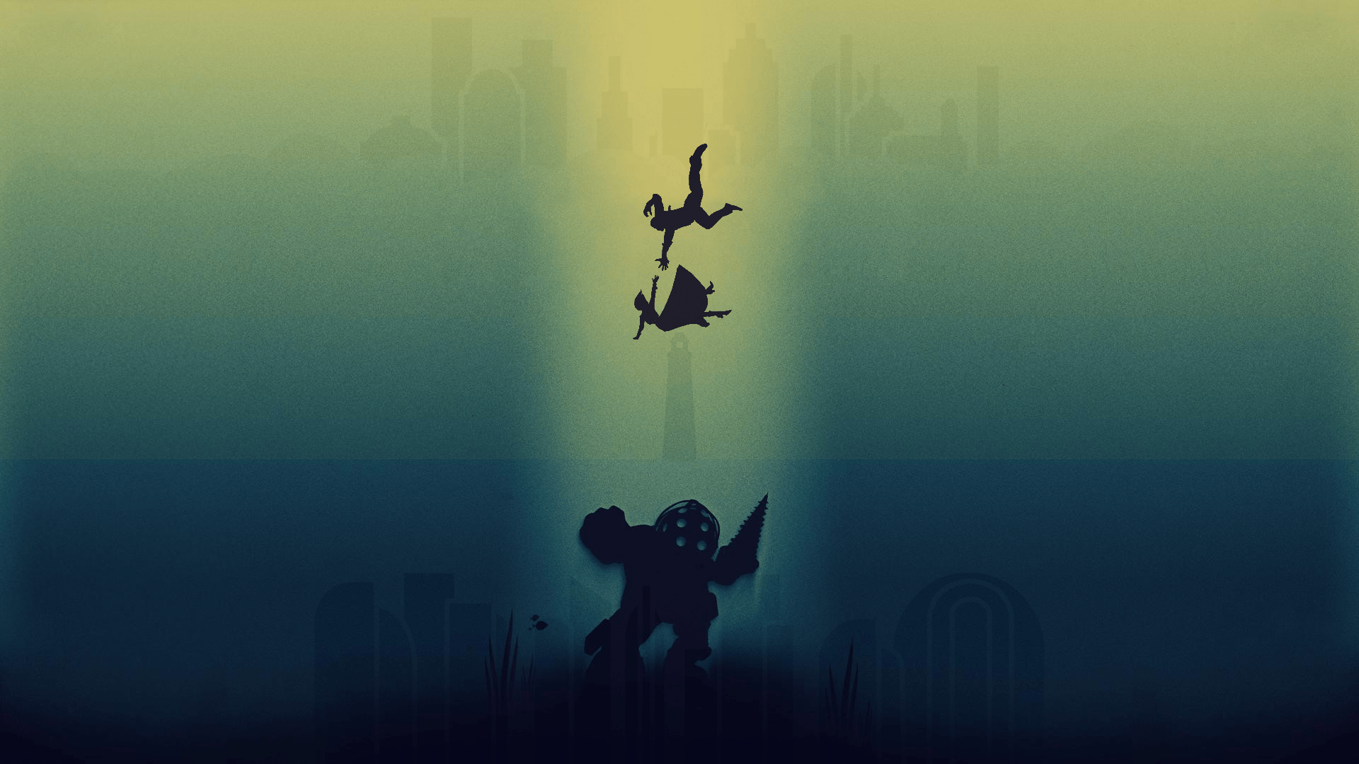 BioShock Big Daddy subacqueo, sparatutto FPS, 1920x1080 1080p, PC Desktop