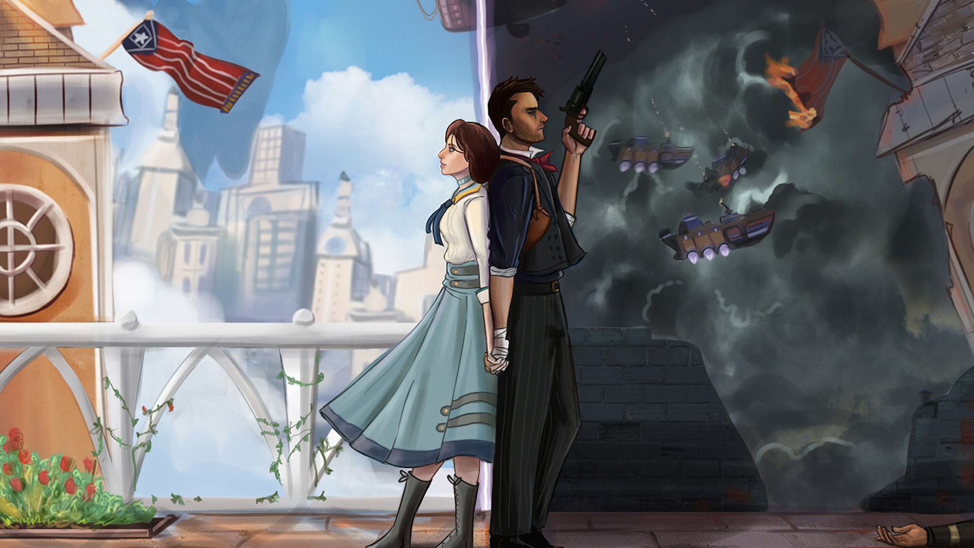 BioShock Infinite Booker Elizabeth, 1920x1080 Full HD 1080p, PC Desktop
