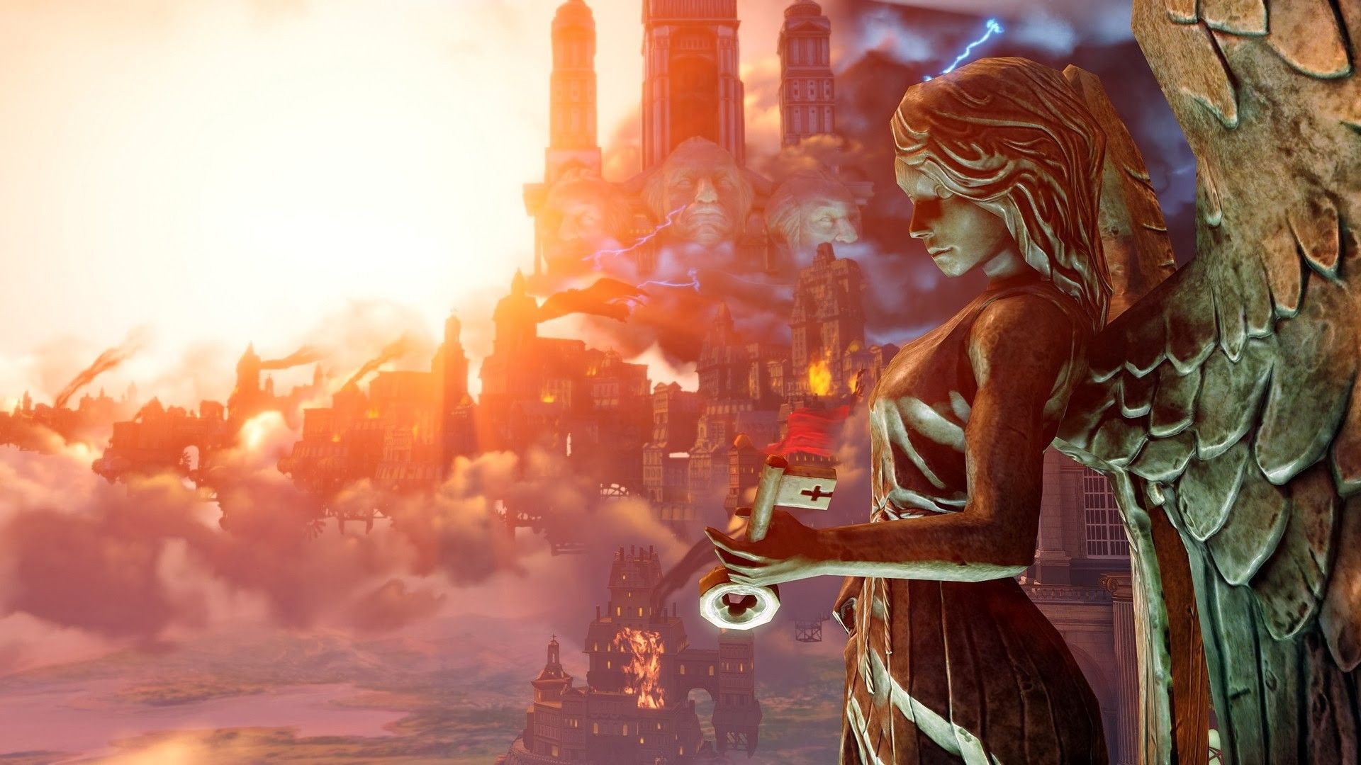 Statua angelo Columbia BioShock, 1920x1080 Full HD, Monitor Gaming