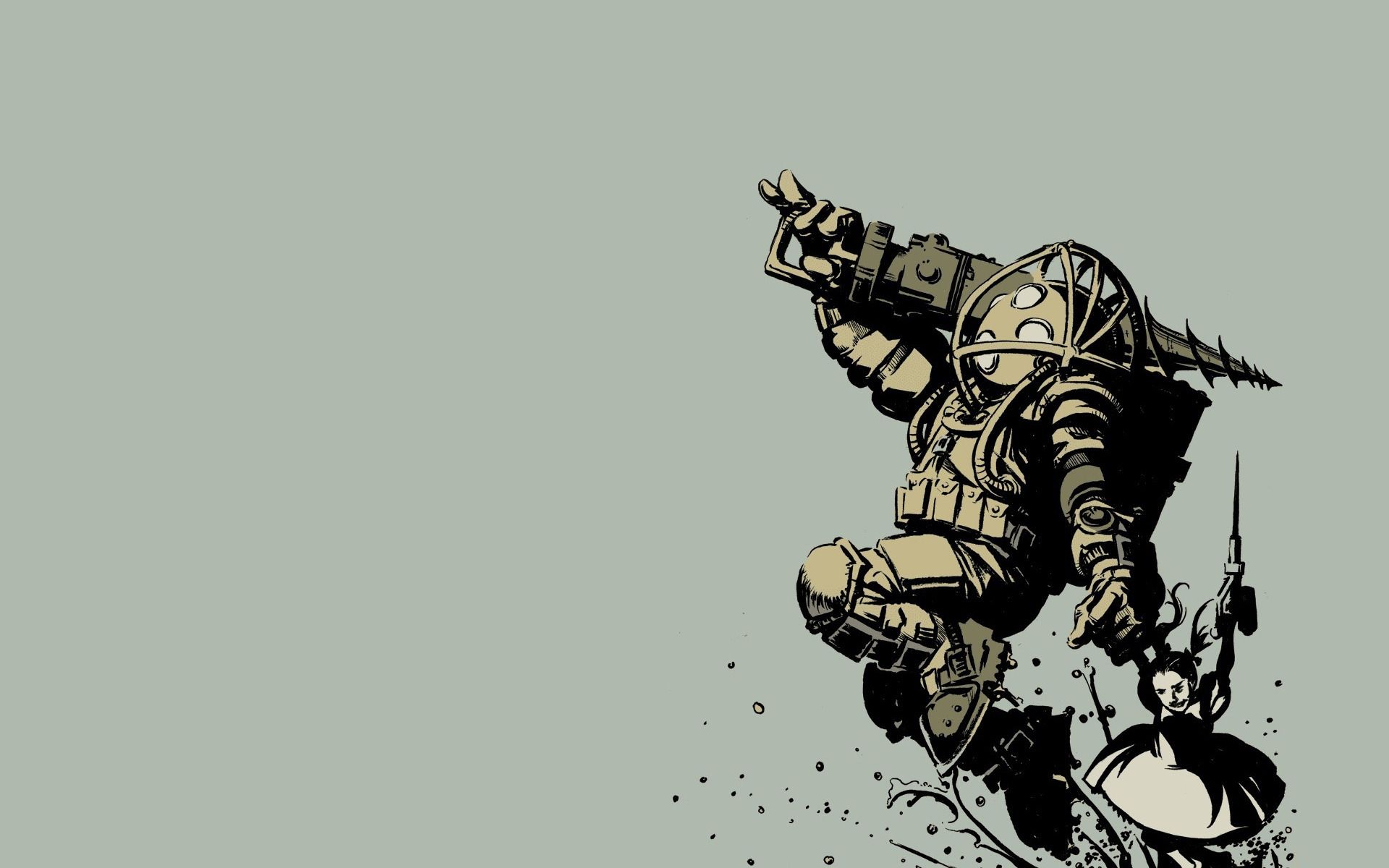 Big Daddy BioShock illustrazione, 1920x1200 Full HD+ WUXGA, PC