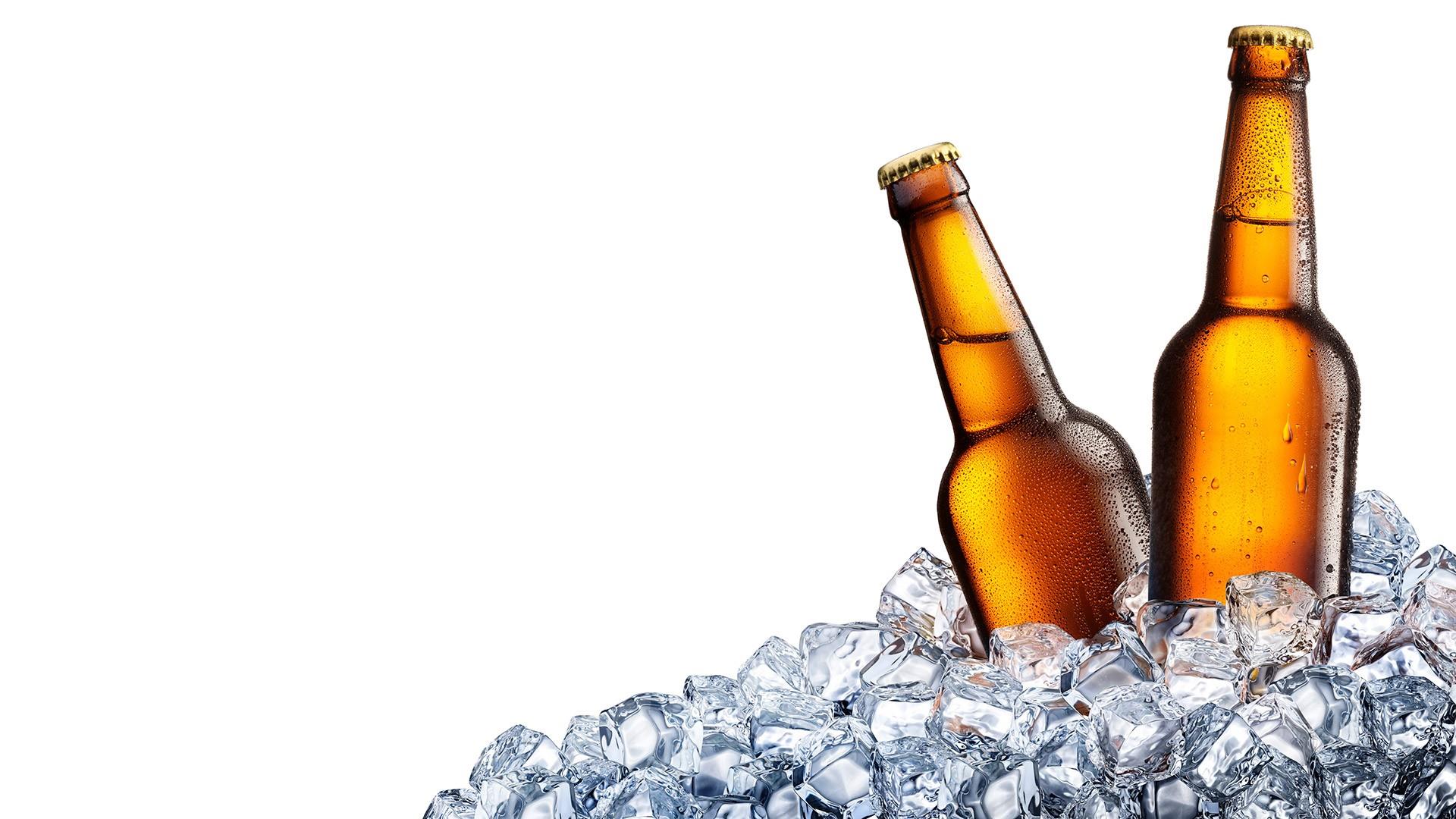 Bottiglie di birra su ghiaccio, 1920x1080 Full HD, PC Desktop