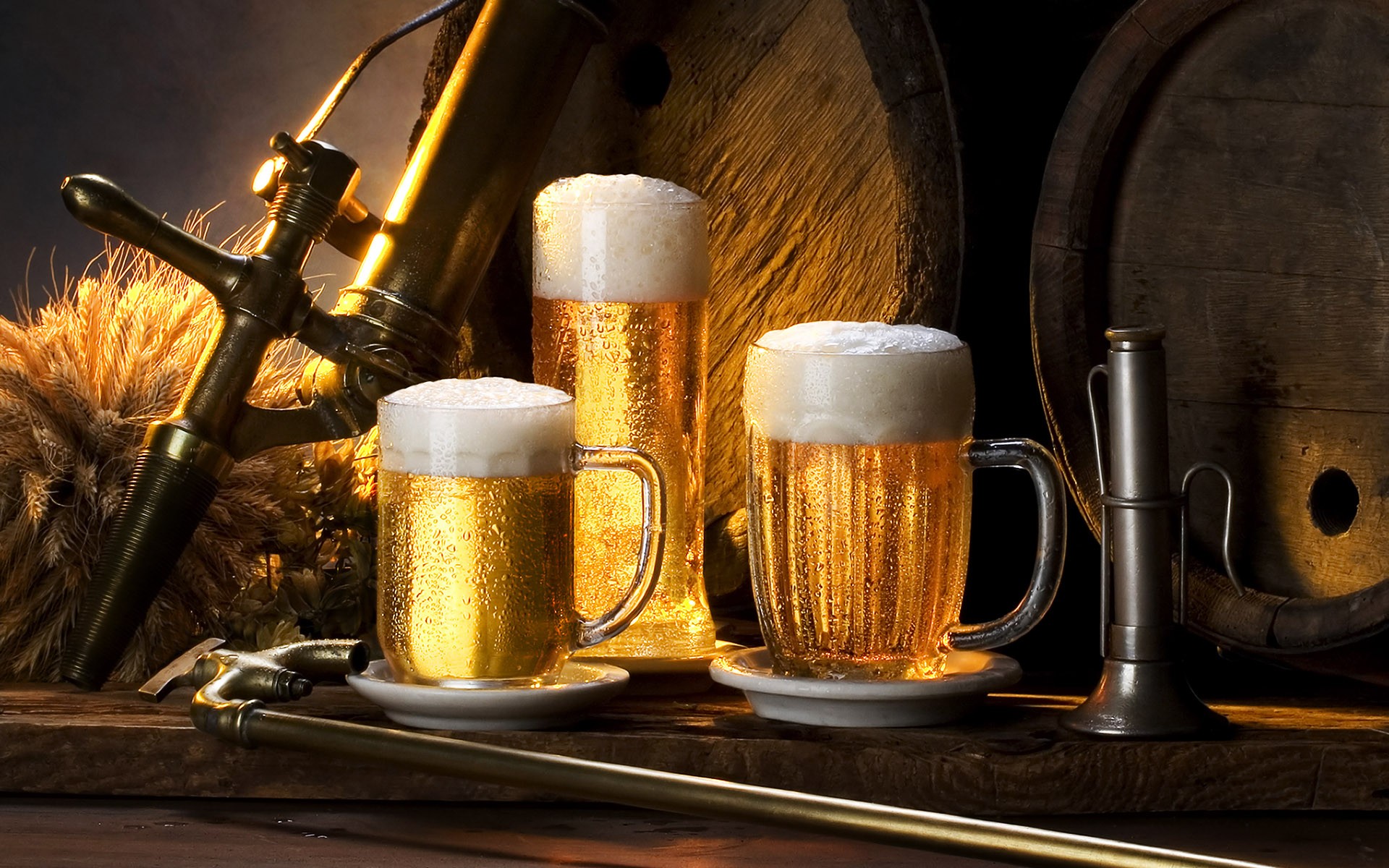 Boccali di birra con botti, 1920x1200 WUXGA, PC Desktop