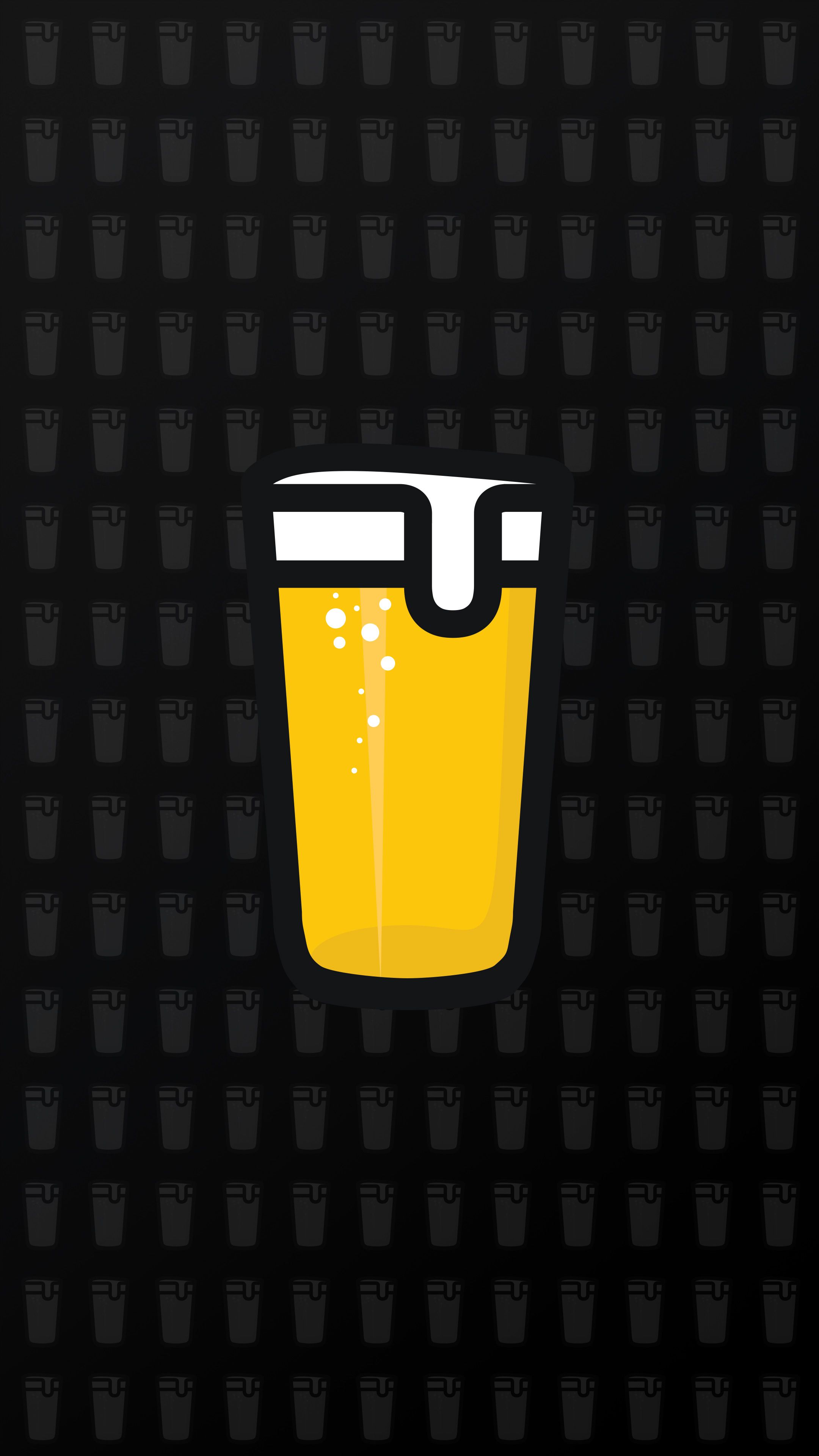 Bicchiere di birra illustrato, 2160x3840 Verticale, Mobile
