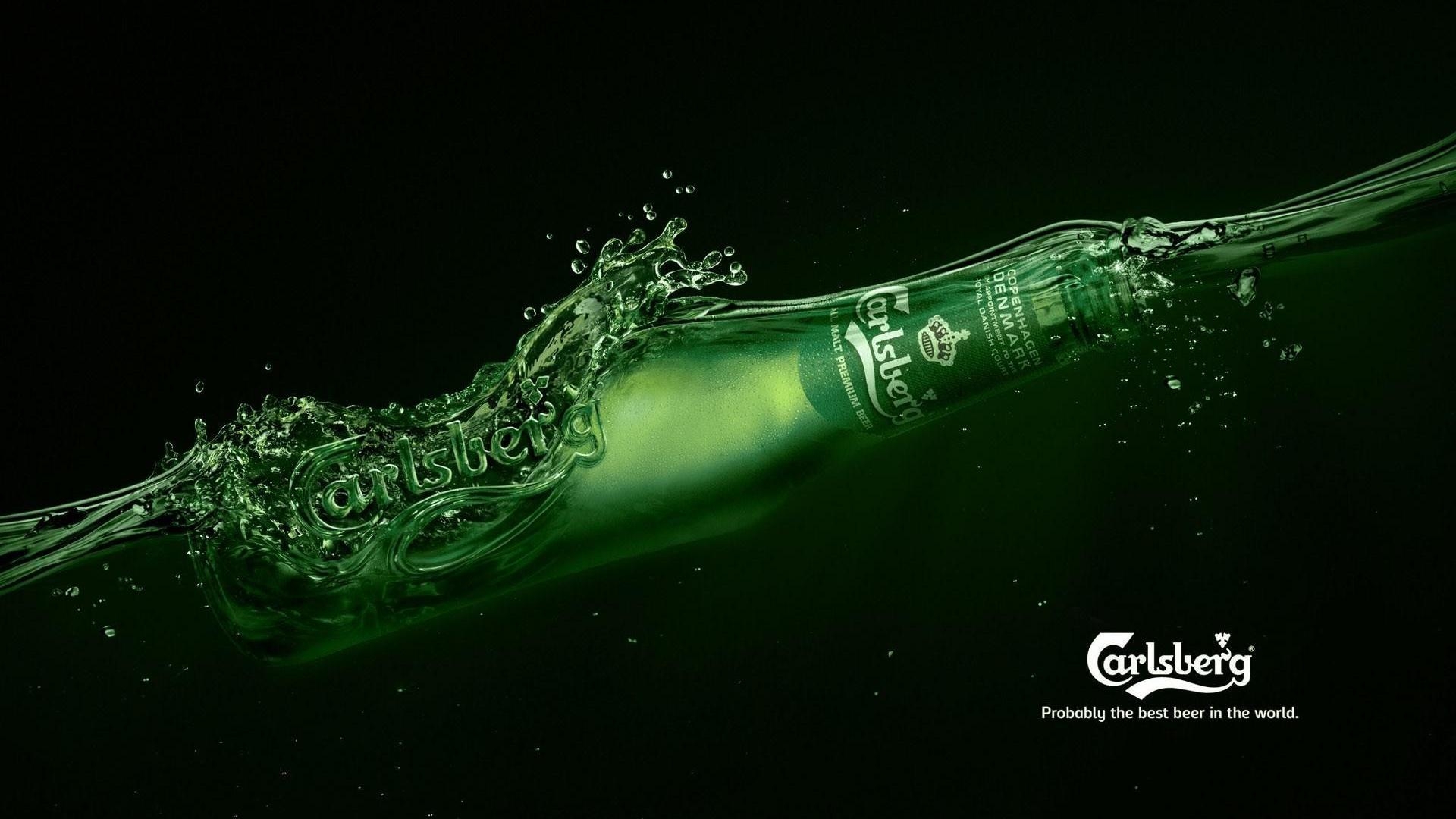 Bottiglia Carlsberg splash verde, 1920x1080 Full HD, Desktop