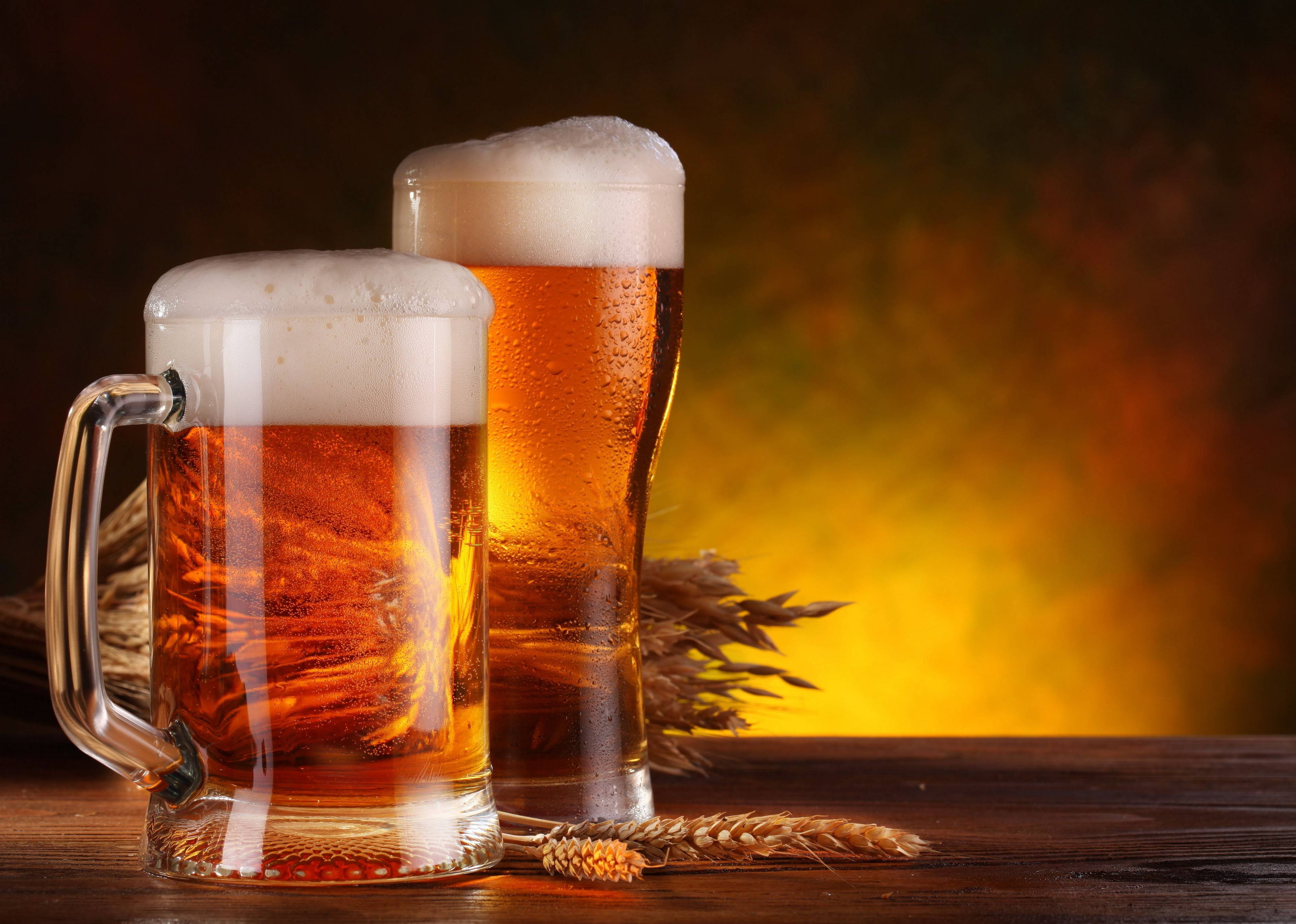Boccali di birra con spighe, 4000x2852 UHD, PC 4K