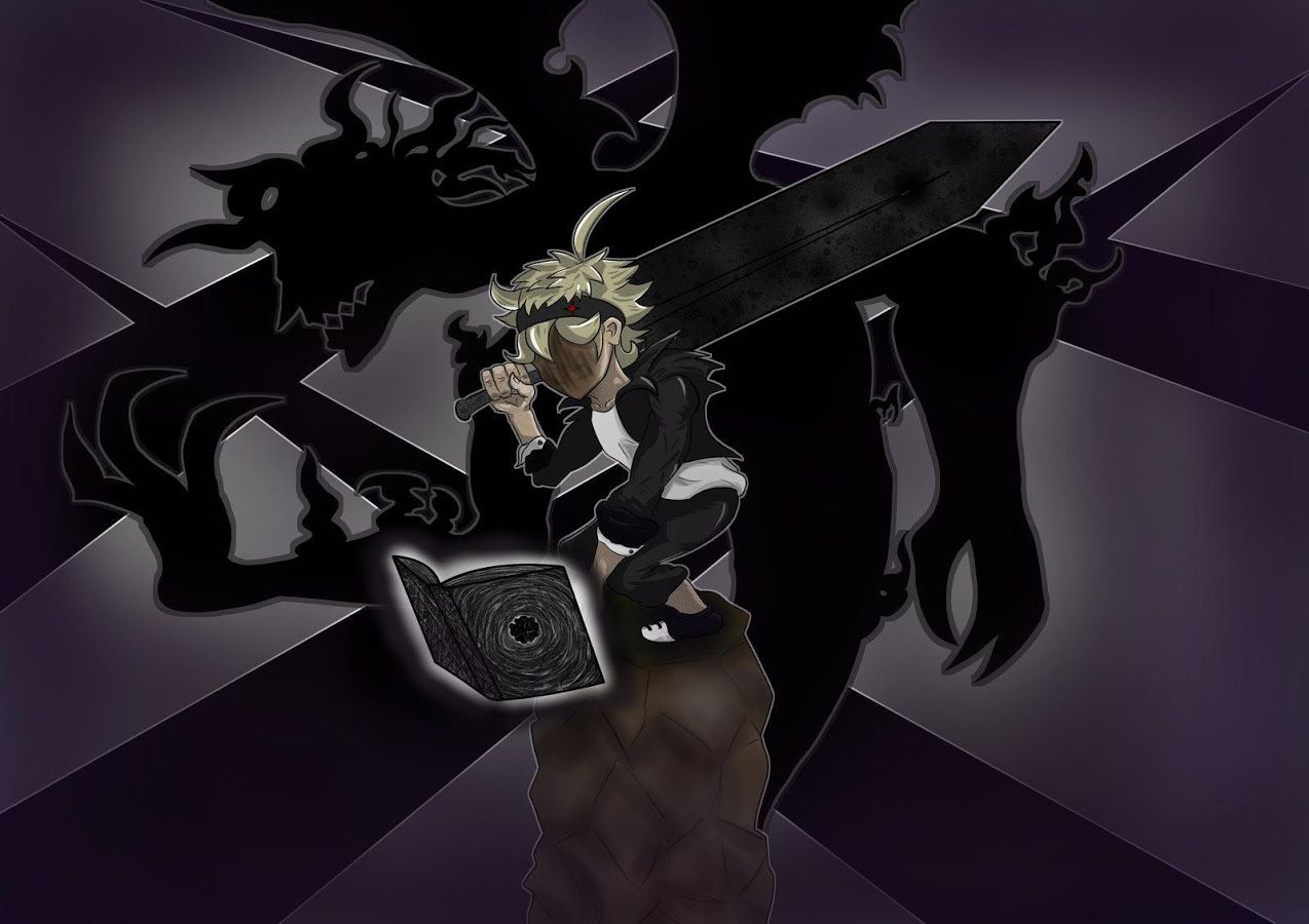 Asta Black Clover silhouette demone, 1274x900 HD, Laptop