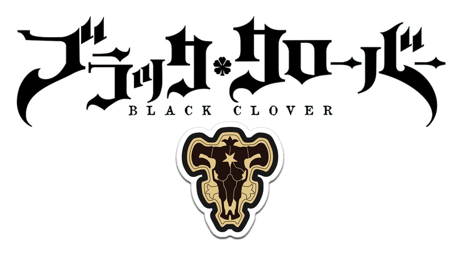 Logo Black Clover, teschio toro, 1600x900 HD, Desktop