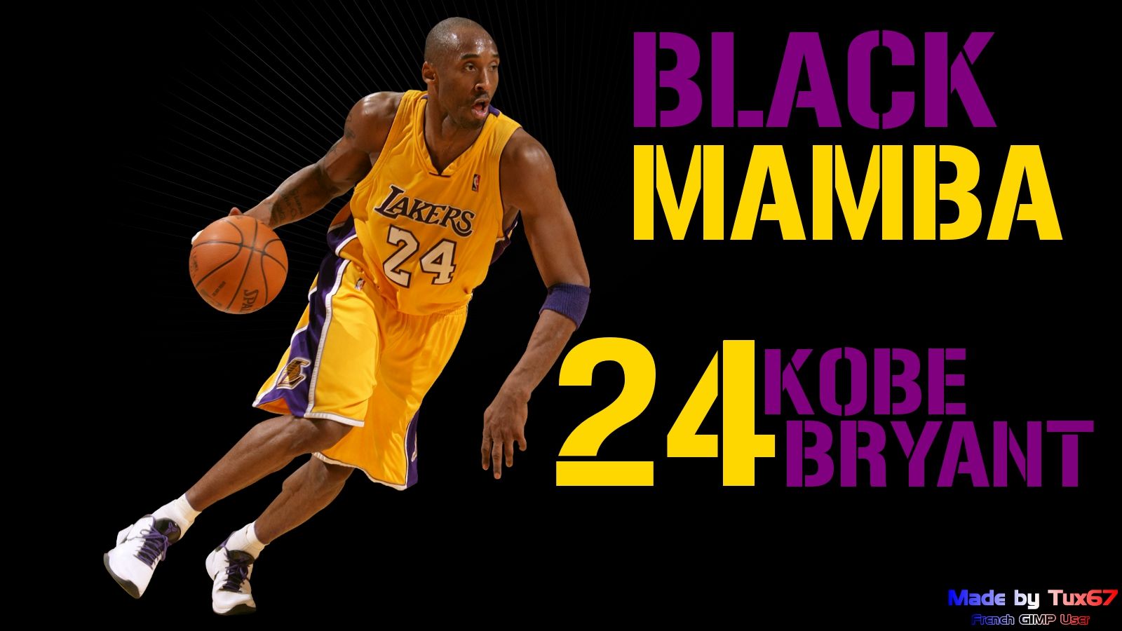 Kobe Bryant Black Mamba Lakers, 1600x900 900p, PC