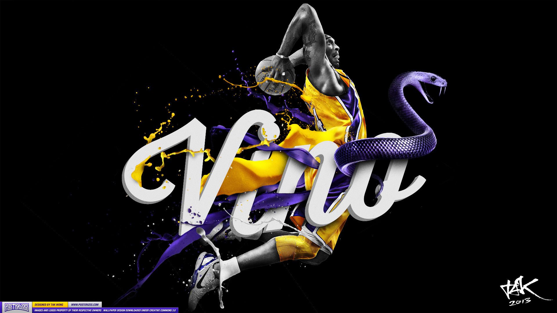 Kobe Bryant Black Mamba grafica, 1920x1080 Full HD, Laptop