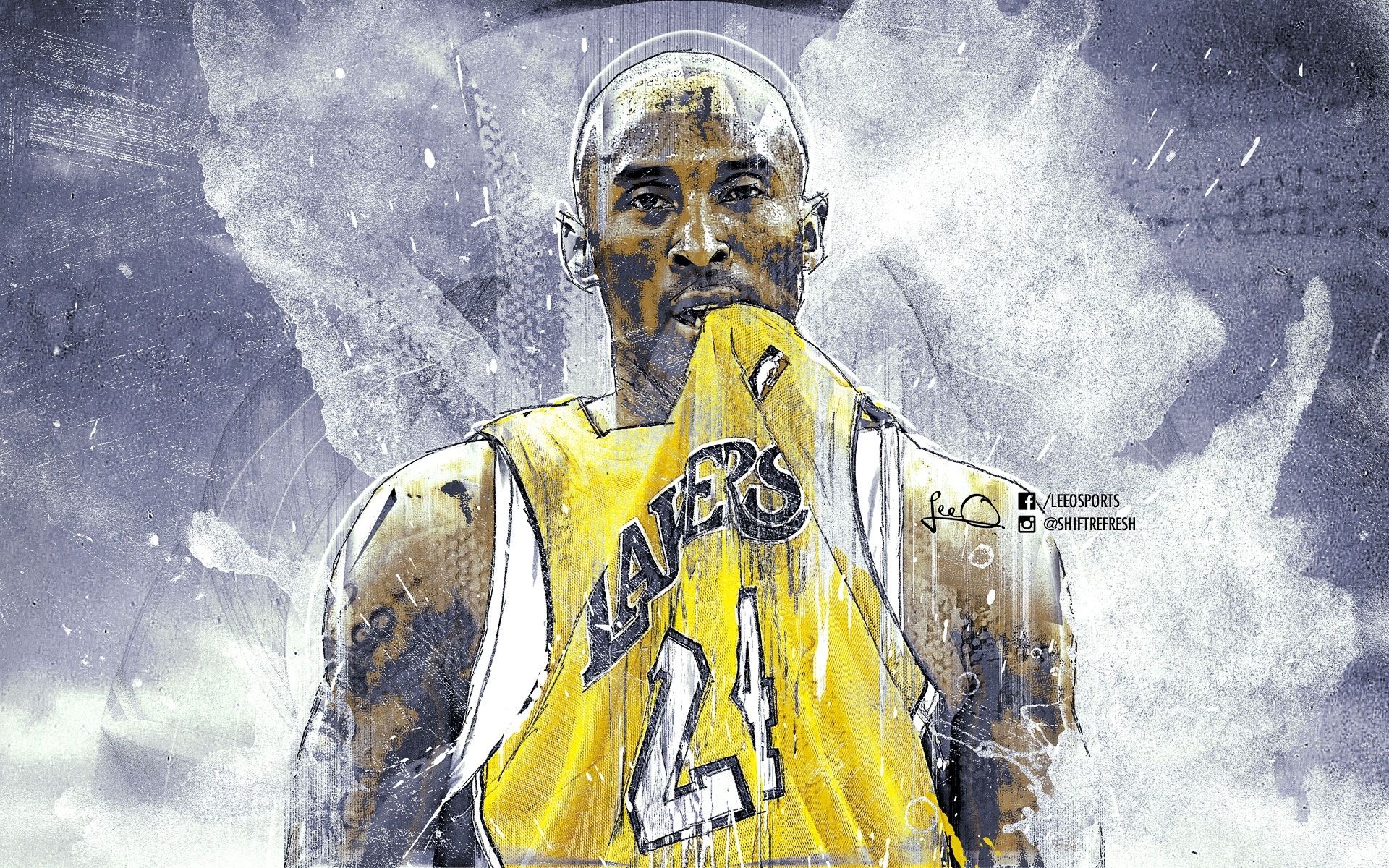 Kobe Bryant Lakers illustrazione, 1920x1200 Full HD+ WUXGA, PC
