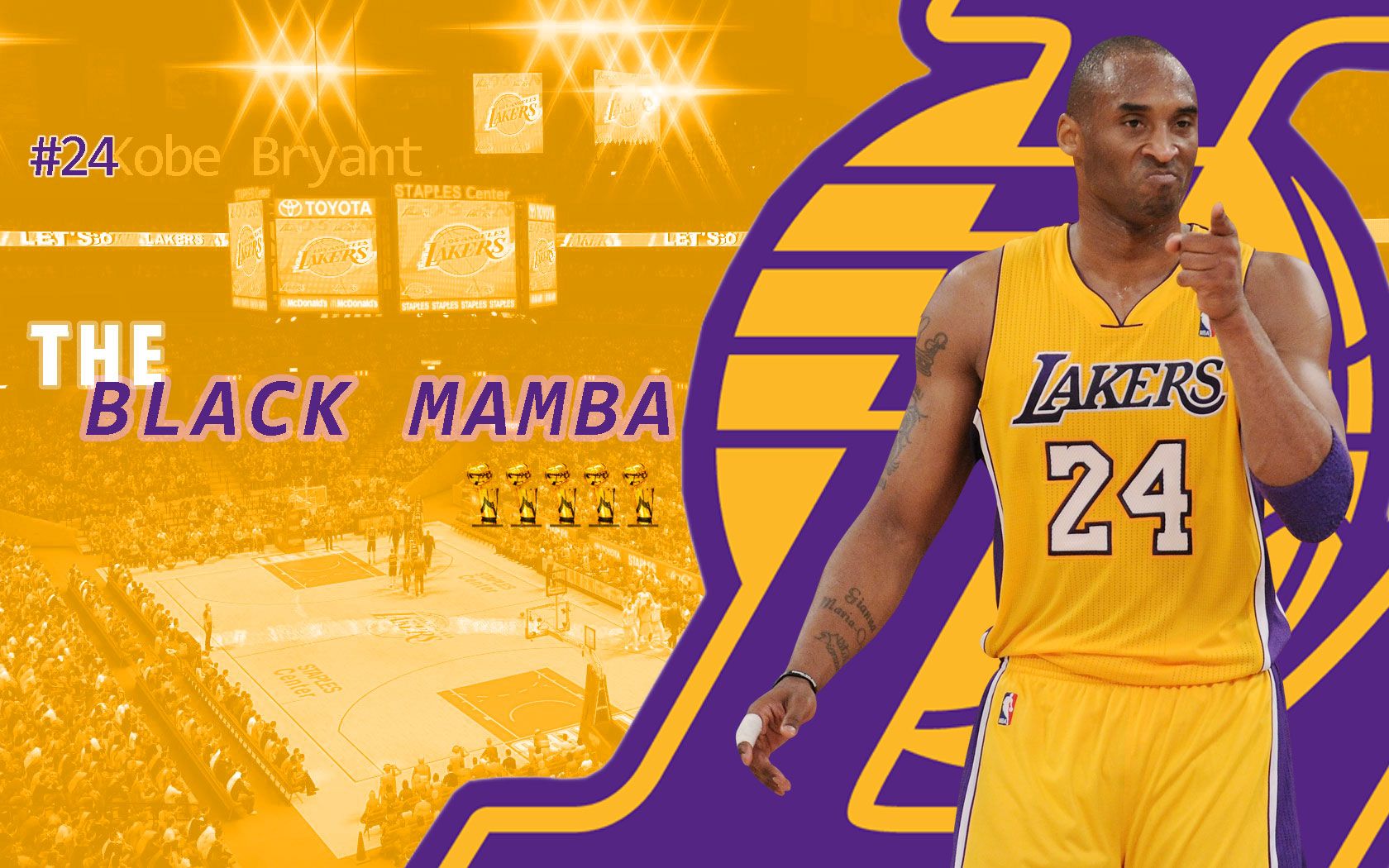 Kobe Bryant Black Mamba Lakers, 1680x1050 HD, Desktop