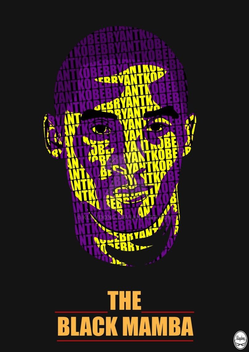 Kobe Bryant ritratto tipografico, 806x1140 Verticale, Mobile
