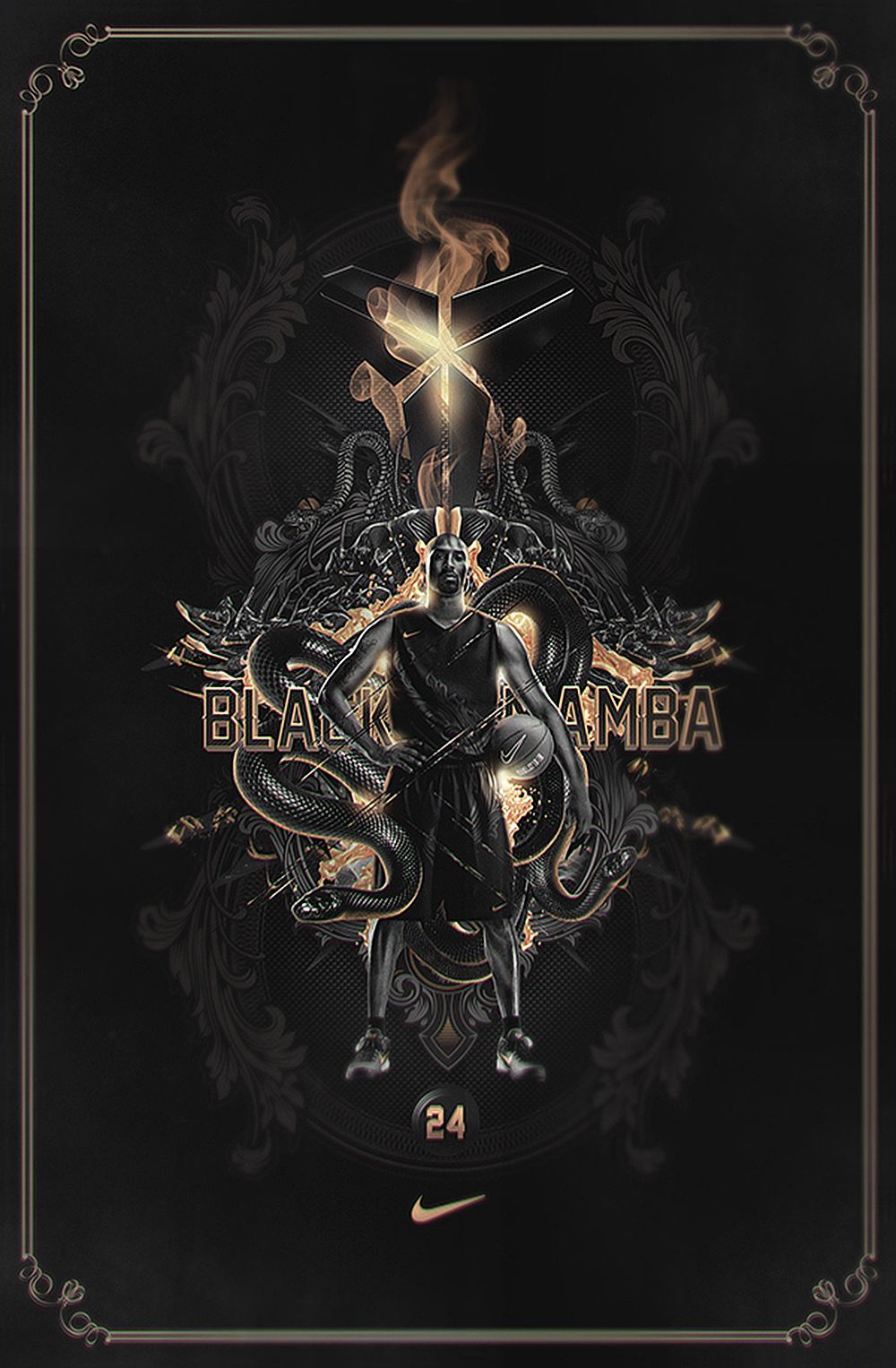 Kobe Bryant Black Mamba poster, 1000x1527 Full HD Verticale, Google Pixel