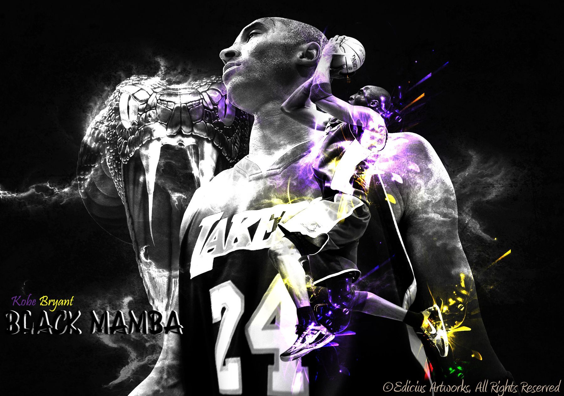 Kobe Bryant Black Mamba Lakers, 1800x1265 HD, iMac