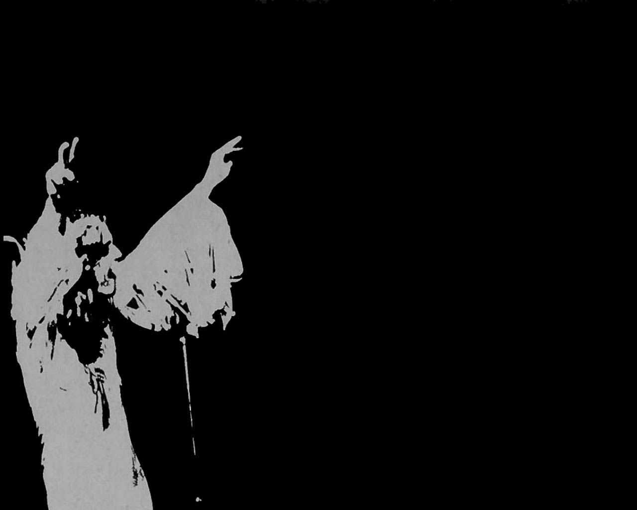 Silhouette cantante rock bianco nero, 1280x1024 HD, Desktop
