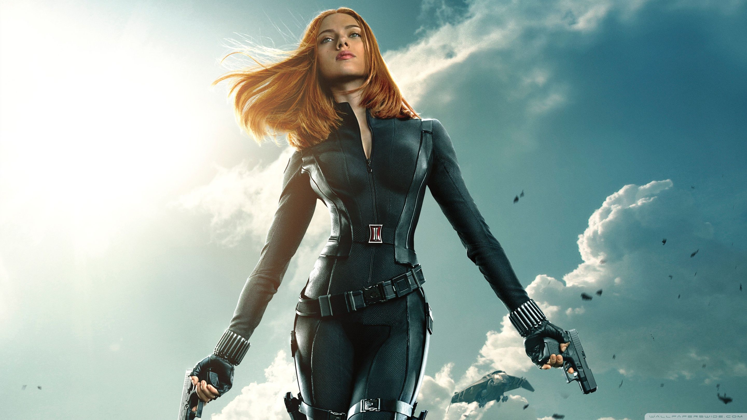 Black Widow tuta nera pistole, 2880x1620 WQXGA, Monitor Gaming