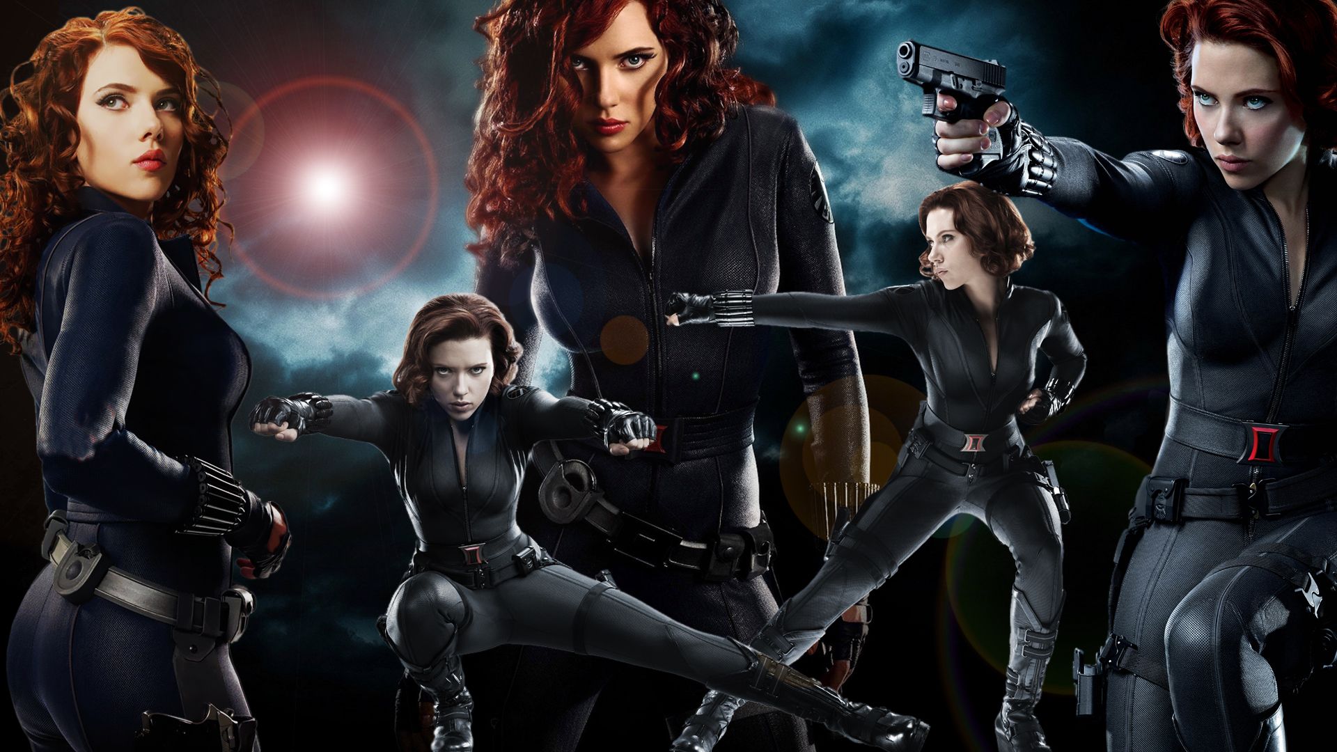 Black Widow Marvel collage, 1920x1080 Full HD, PC