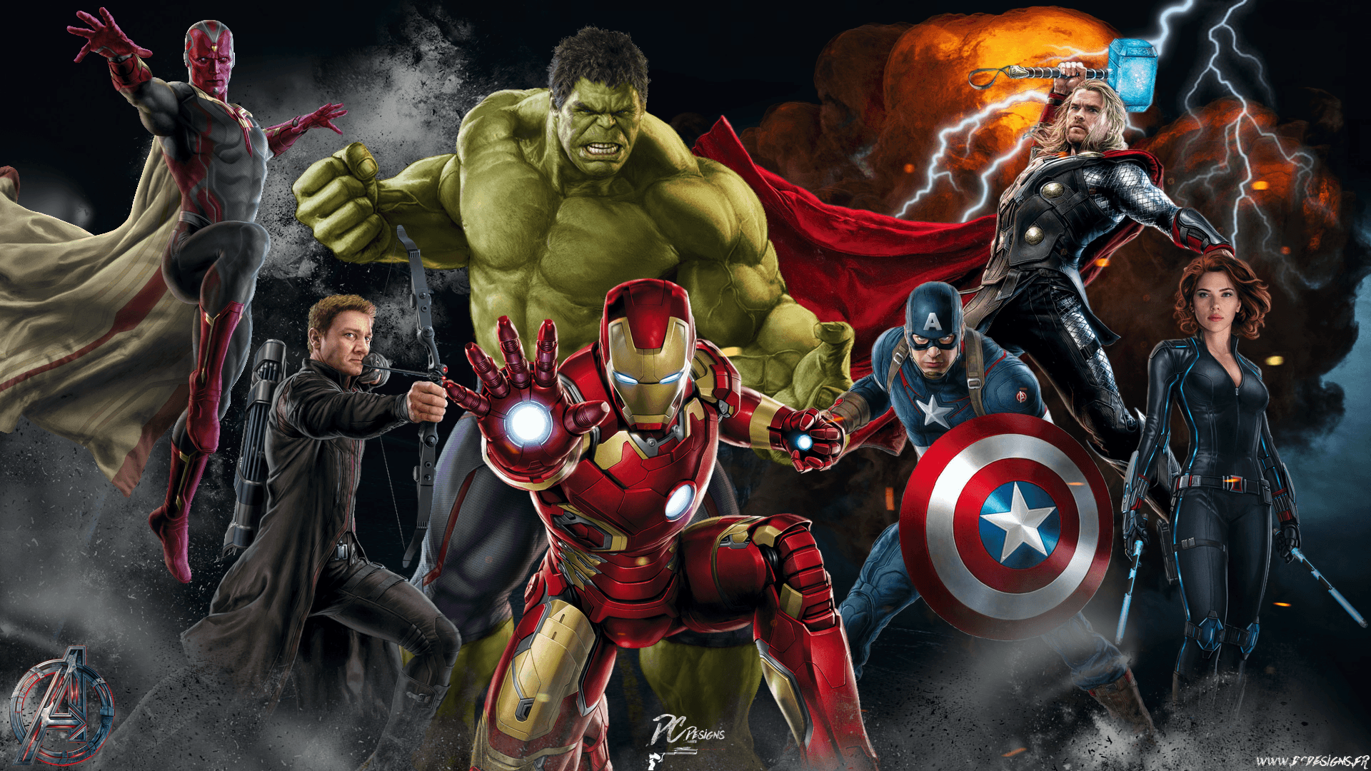 Avengers gruppo supereroi Marvel, 1920x1080 1080p, PC Desktop