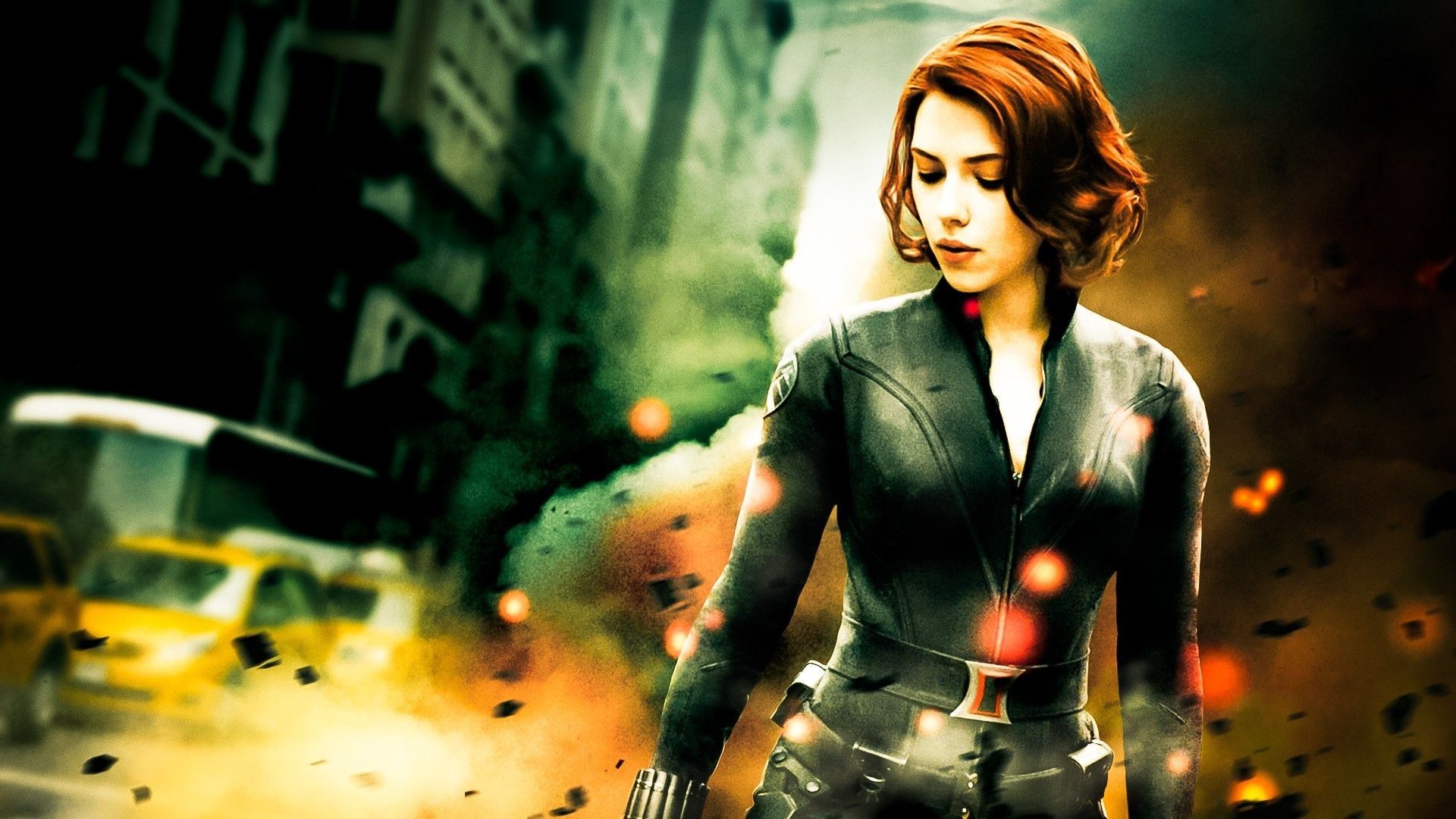 Black Widow città distrutta, 1920x1080 Full HD 1080p, Monitor Gaming