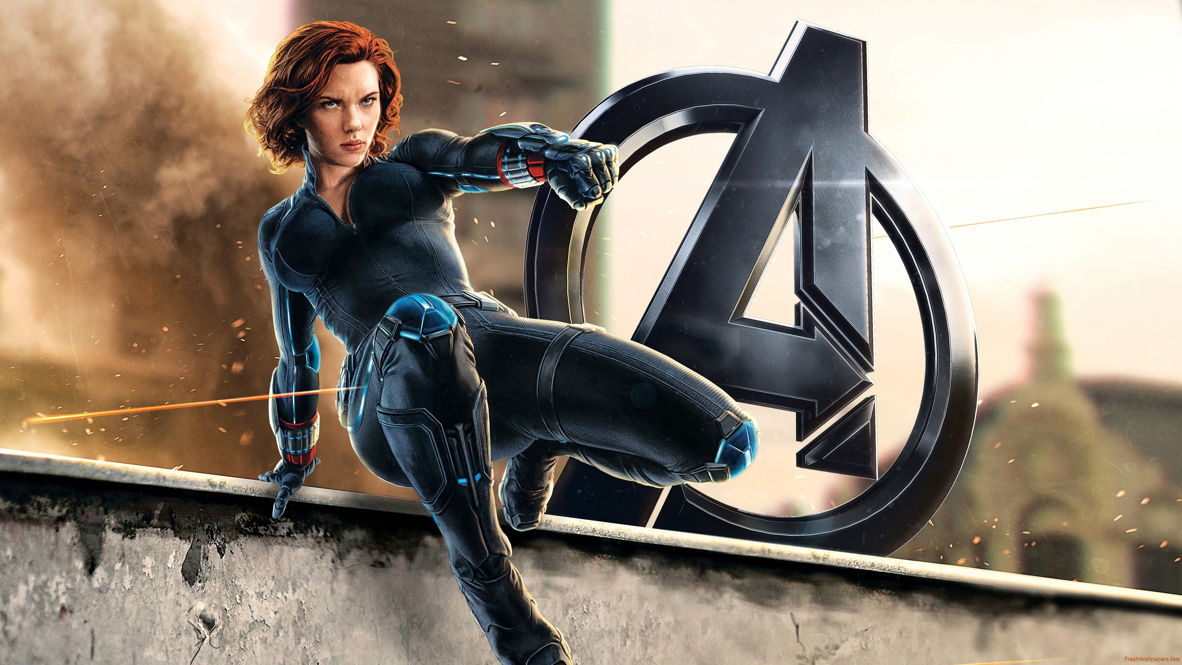 Black Widow Avengers logo, 3840x2160 Ultra HD, PC