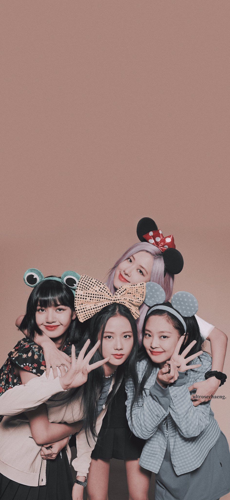 Blackpink gruppo con fasce animali, Rosé, Jisoo, Lisa, Jennie, 944x2048 Full HD Verticale, Smartphone