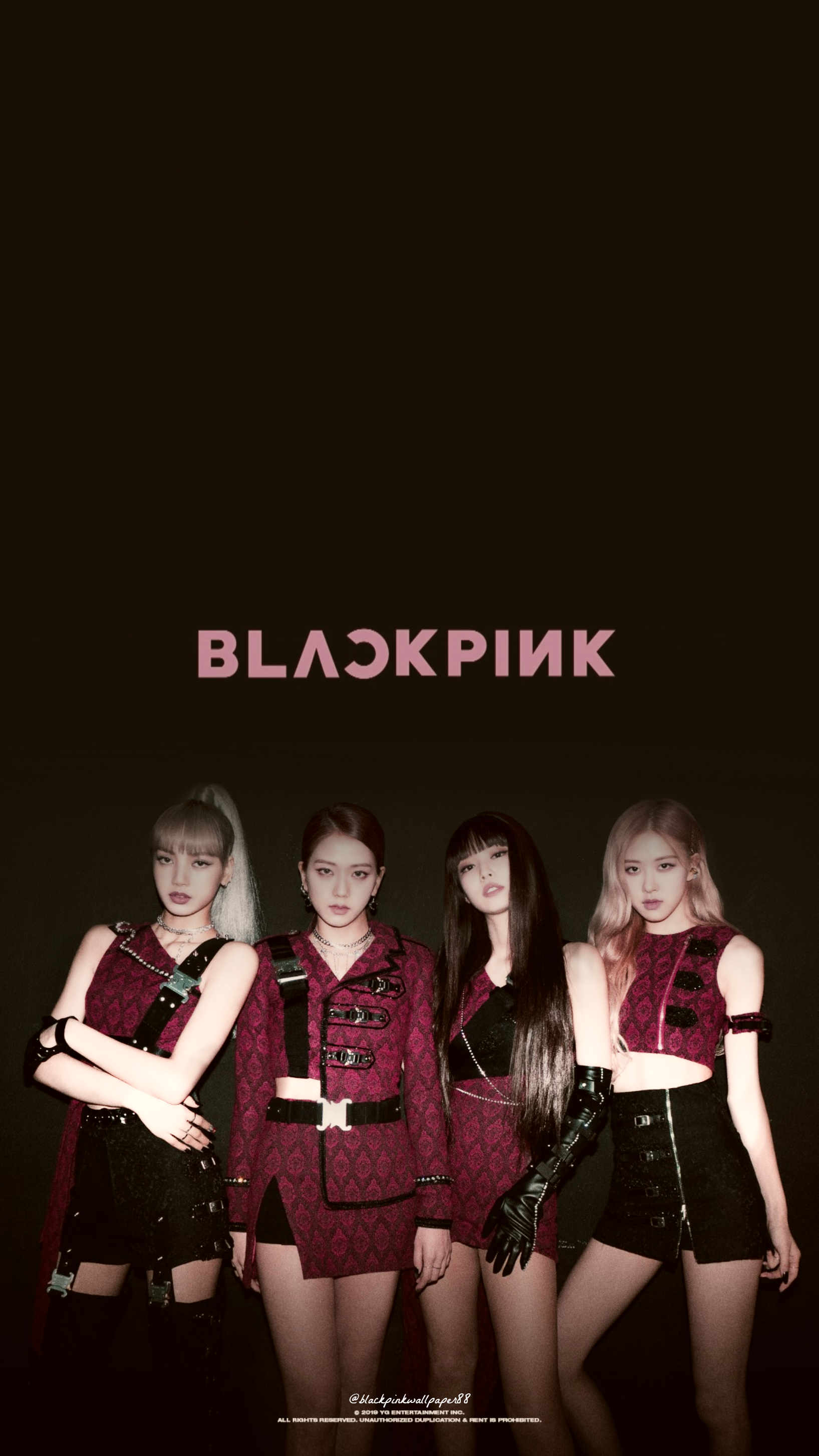BLACKPINK gruppo abiti rossi, 1635x2905 Verticale, Mobile
