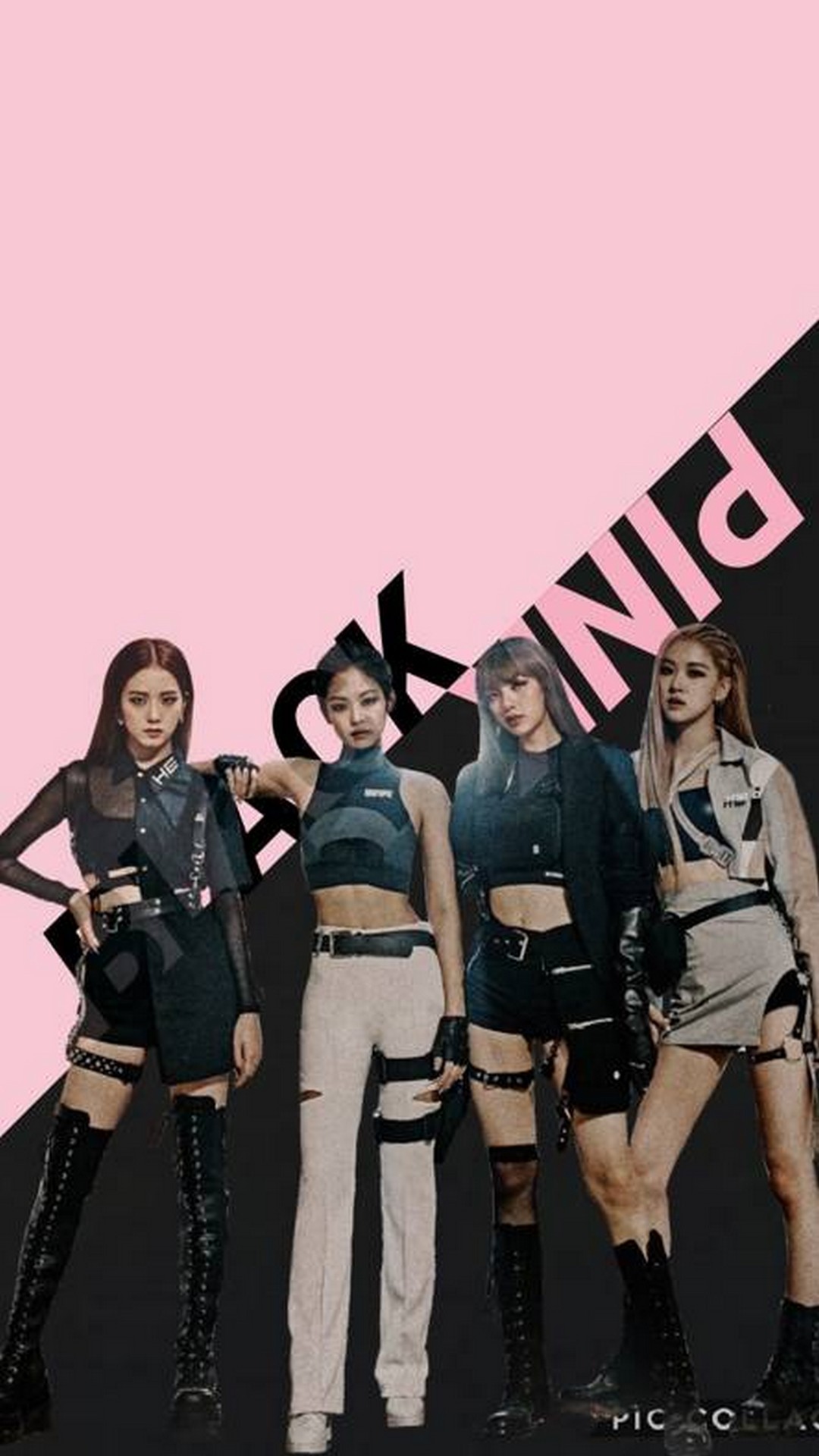 Gruppo BLACKPINK in nero, 1080x1920 Verticale, Mobile