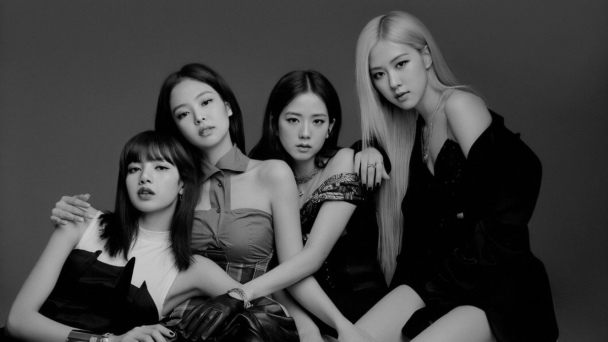 BLACKPINK gruppo bianco e nero, BLINK, 1200x675 HD, Laptop