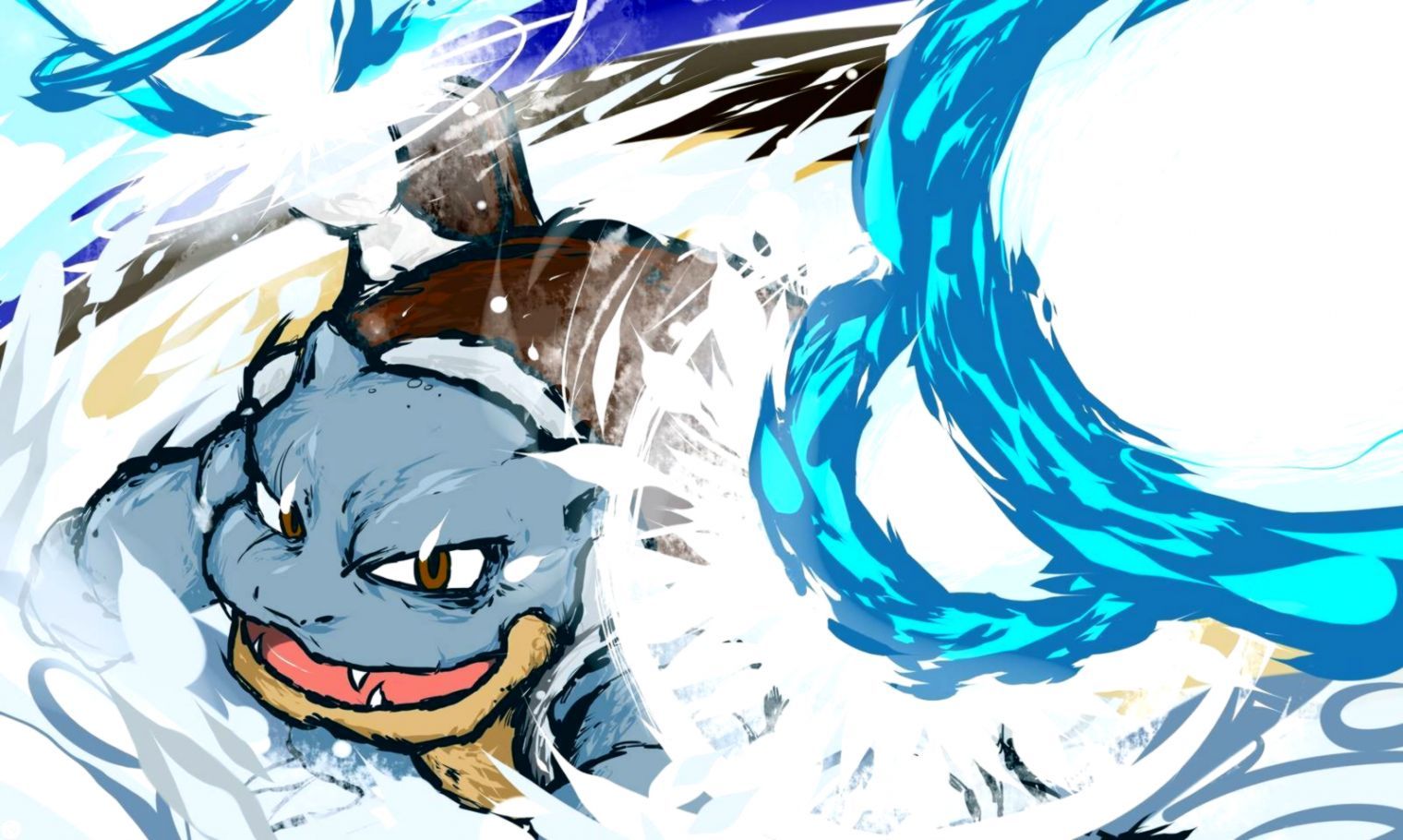 Blastoise Pokémon attacco acqua, 1520x910 HD, Desktop