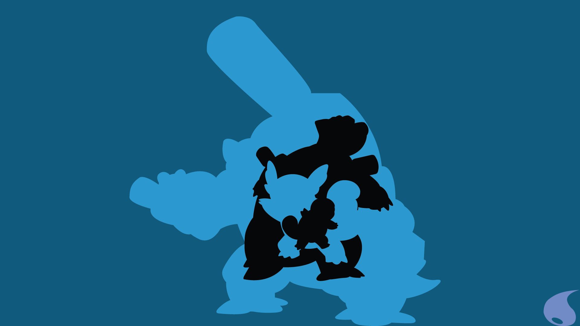 Blastoise Pokémon logo blu, 1920x1080 Full HD, PC Desktop