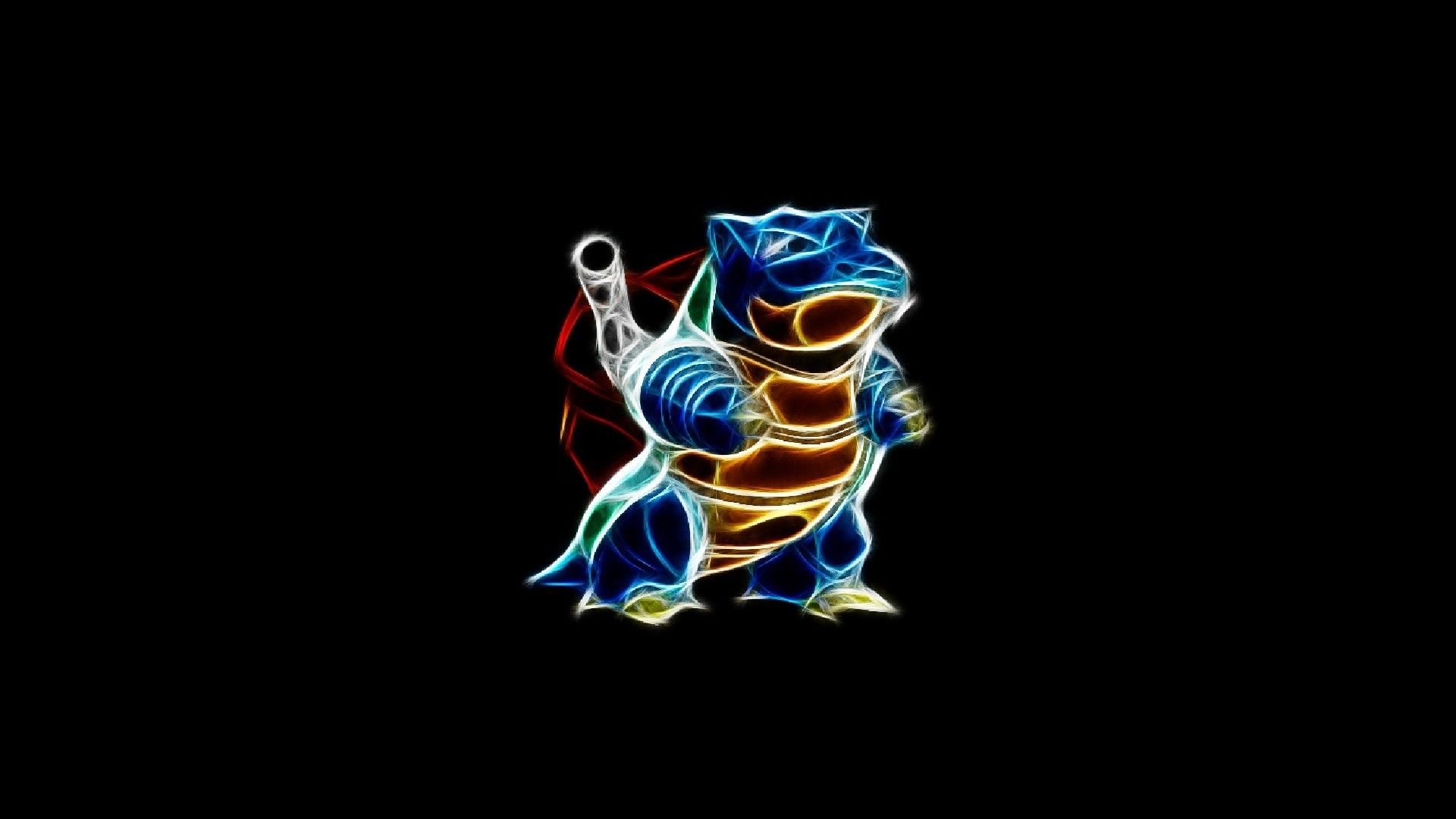 Blastoise contorno neon Pokémon, 1920x1080 1080p, PC