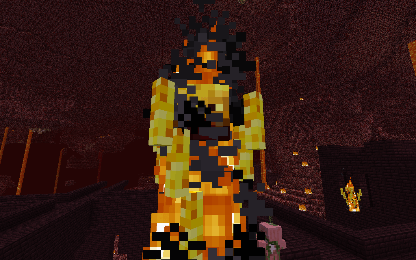 Herobrine Minecraft trono lava, gioco sandbox, 1920x1080 1080p, Desktop