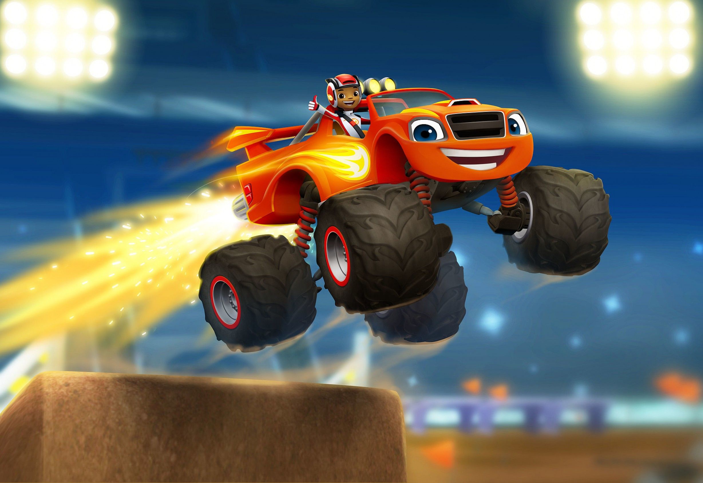 Blaze monster truck saltando, 2457x1689 Hi-Res, Desktop
