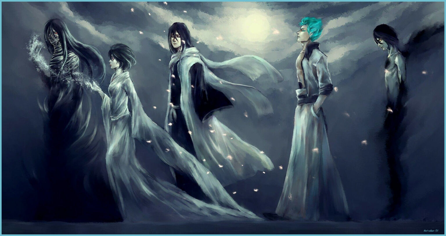 Personaggi Bleach anime notte, 1536x816 HD, Desktop
