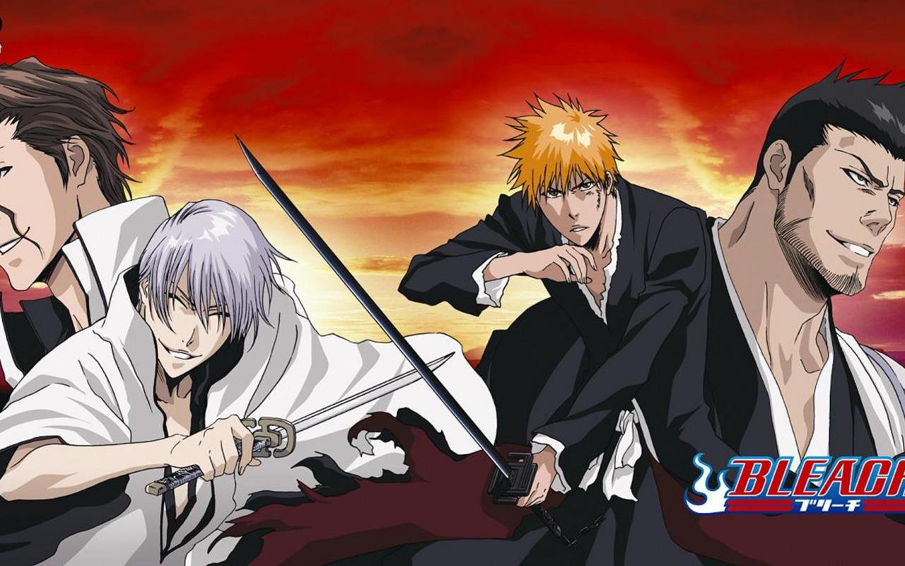 Personaggi Bleach anime tramonto, 1280x800 720p, PC