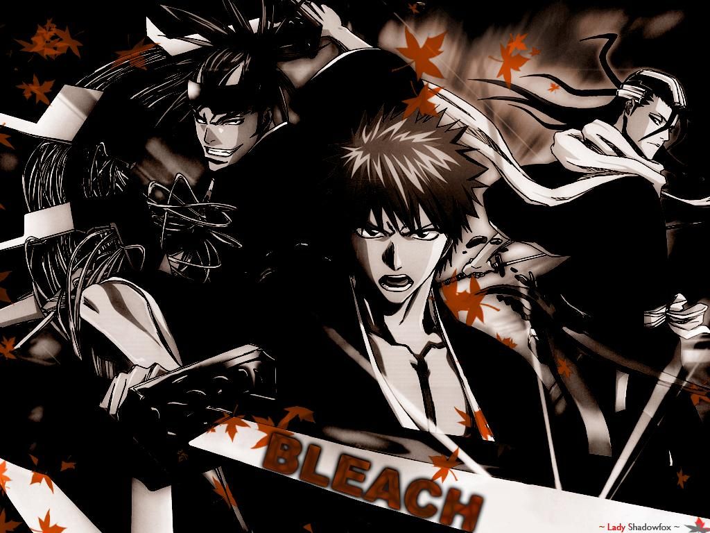 Personaggi Bleach in bianco e nero, 1024x768 HD, Desktop