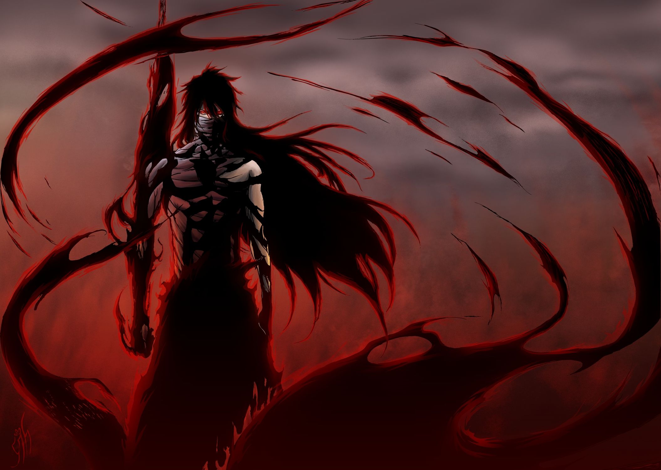 Ichigo Bleach forma oscura rossa, manga, 2110x1500 2K, Desktop