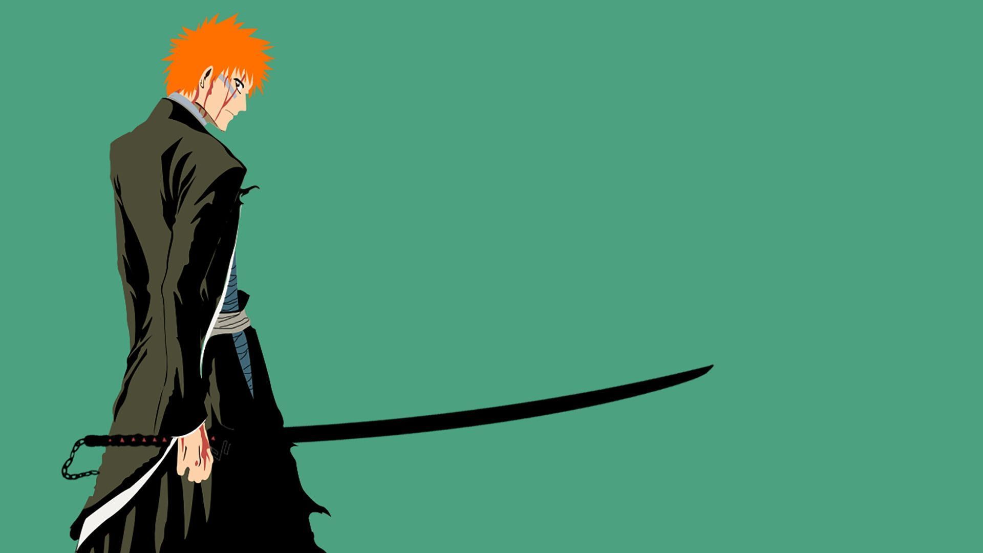 Ichigo Bleach silhouette bianco nero, 1920x1080 1080p, Laptop
