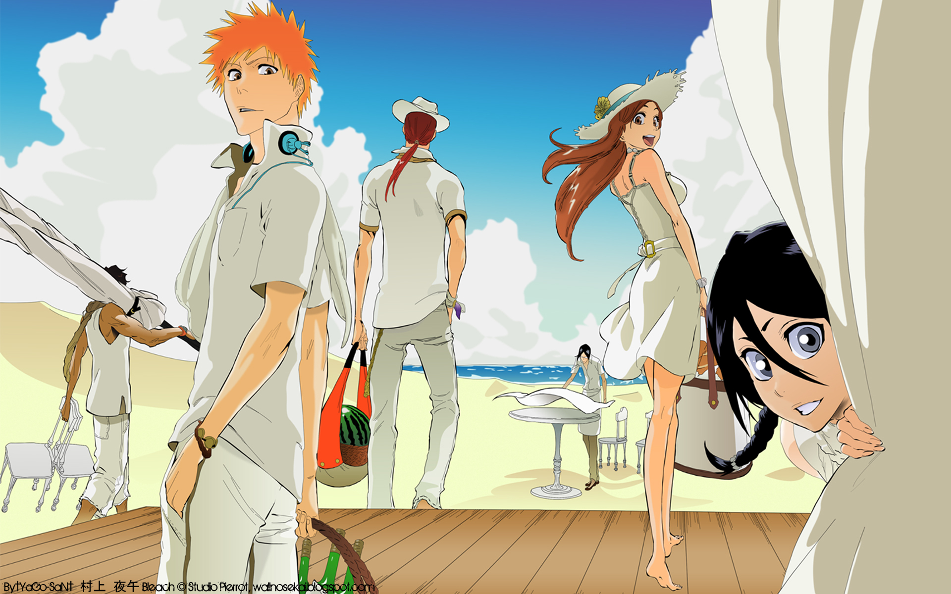 Personaggi Bleach in spiaggia, 1920x1200 WUXGA, PC Desktop
