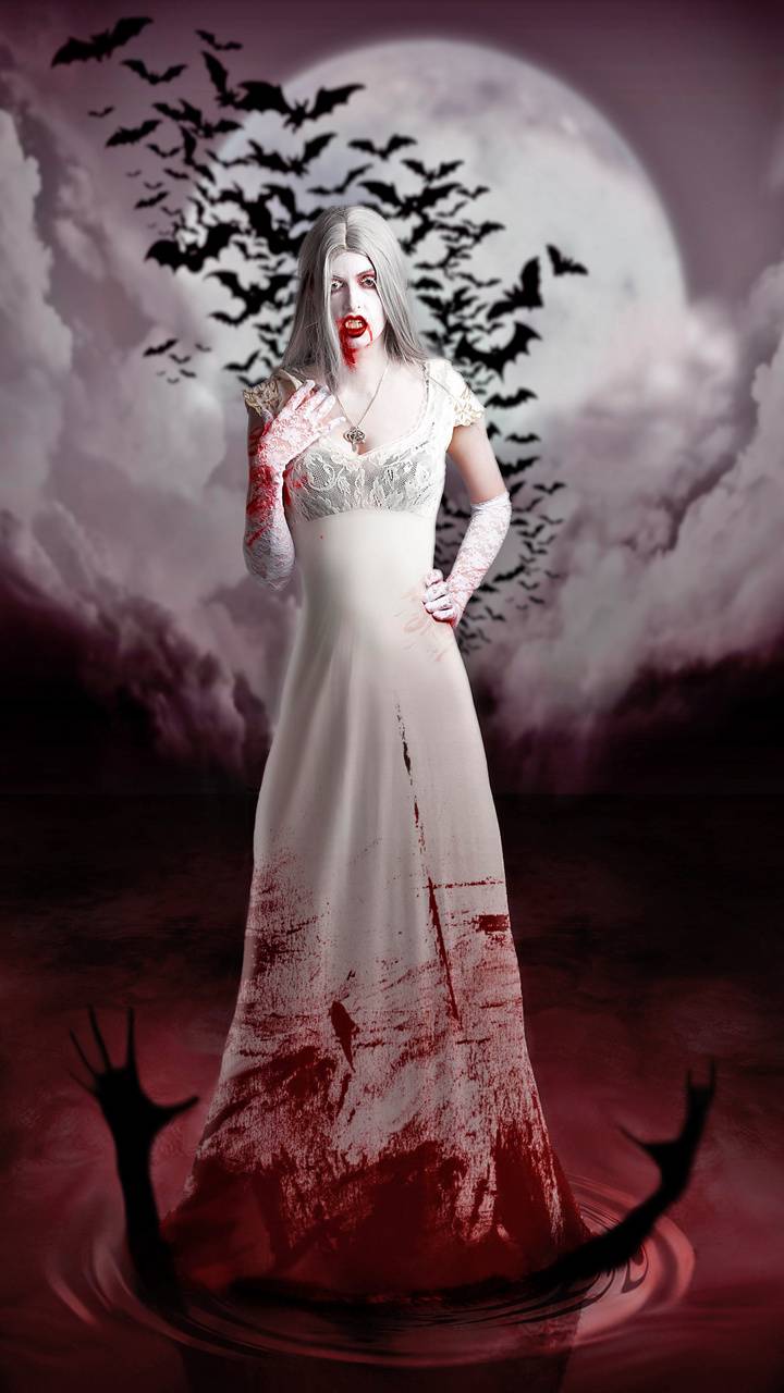 Bloody Mary sposa fantasma pipistrelli, 720x1280 Verticale, Mobile