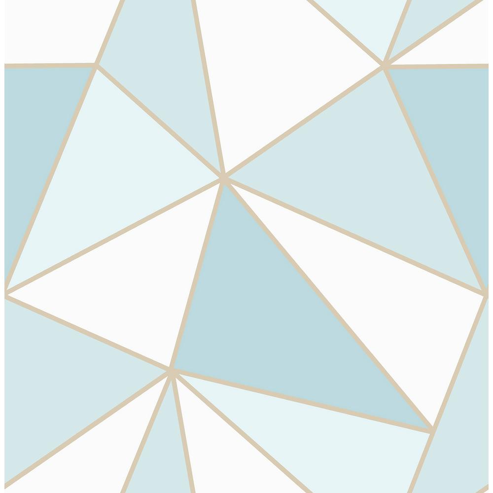 Triangoli geometrici azzurro bianco oro, 1000x1000 HD, Laptop