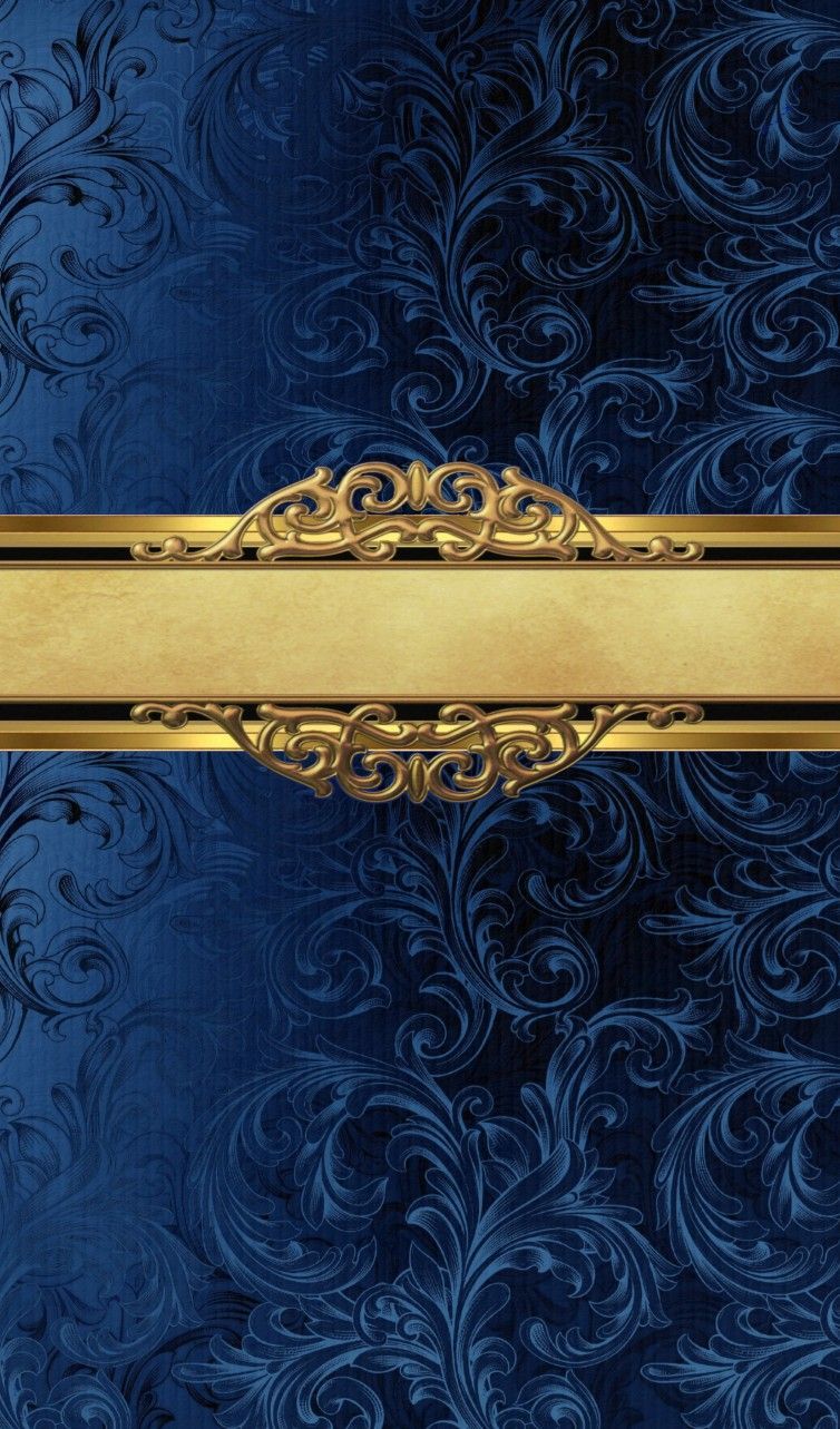 Motivo damascato blu e oro, 754x1283 Full HD Verticale, Smartphone