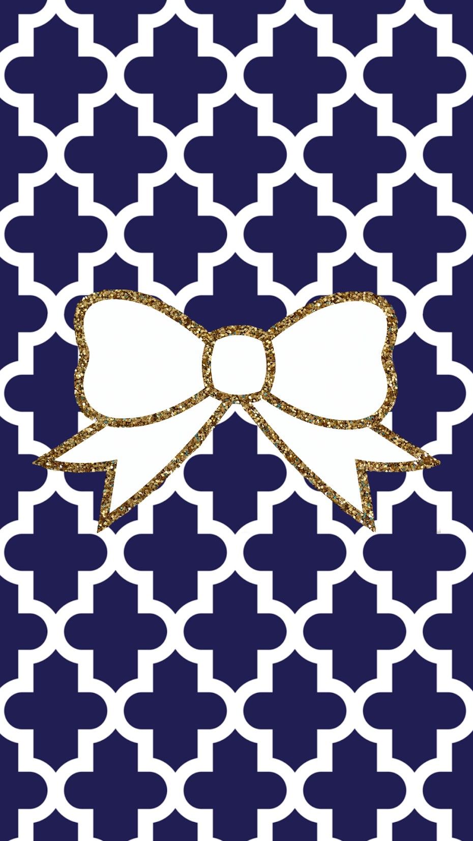 Fiocco dorato pattern blu marino, 930x1653 Verticale, Mobile