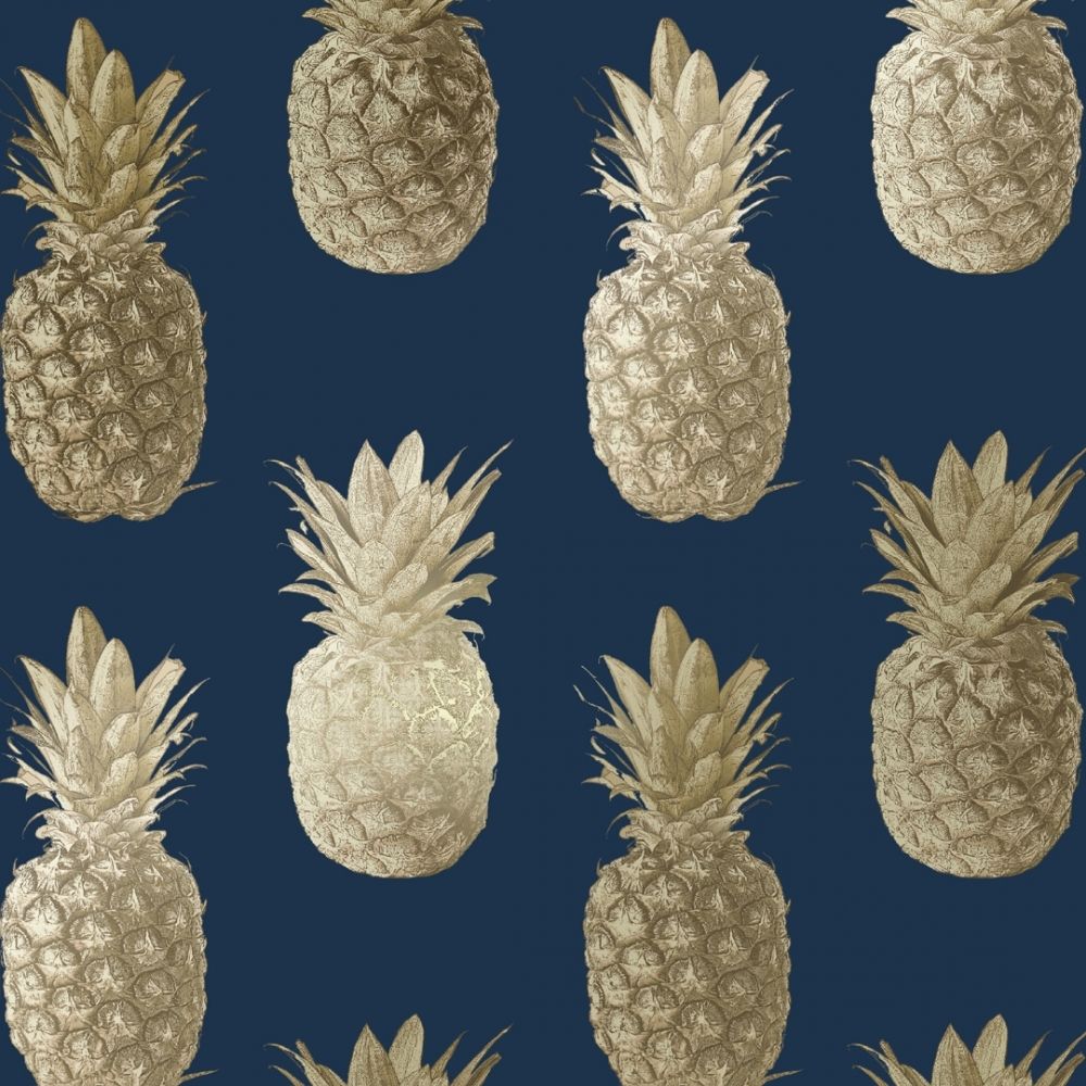 Ananas dorati su blu navy, 1000x1000 HD, PC Desktop