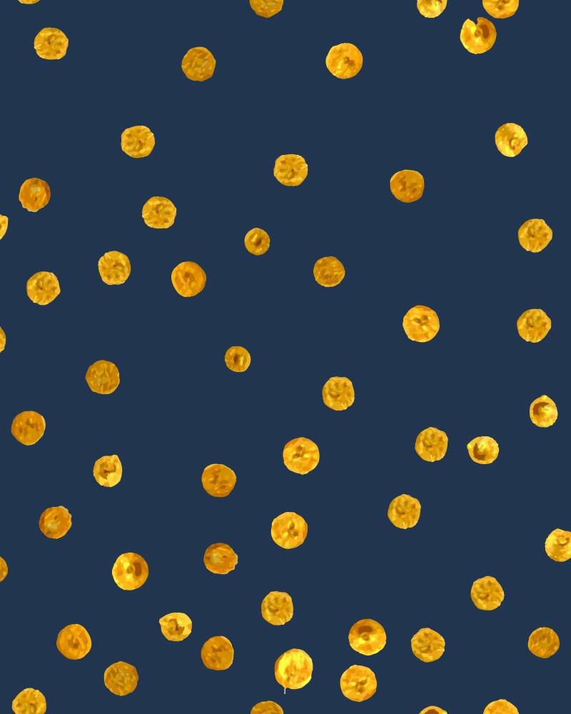Pois dorati su blu navy, 800x1000 Full HD Verticale, iPhone